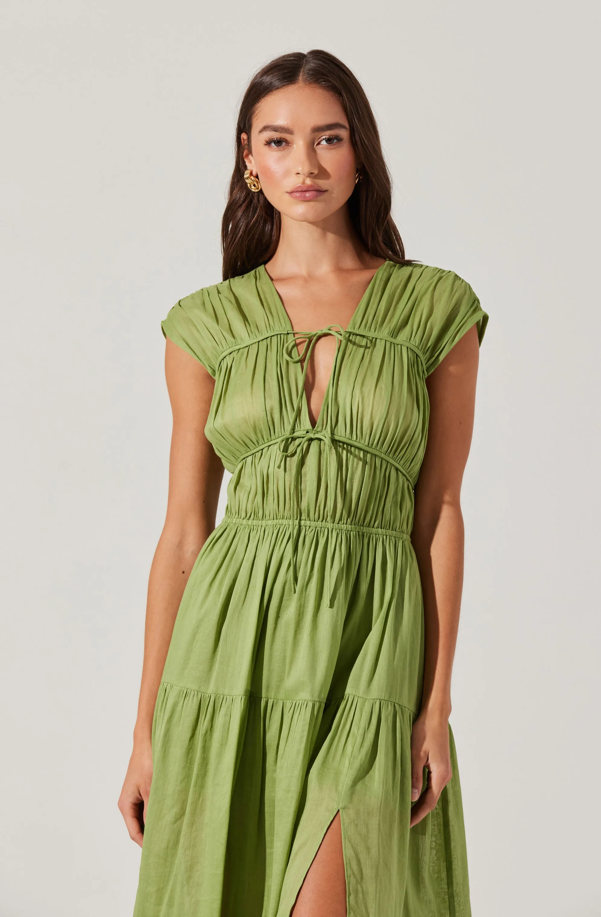 Alexandria Shirred Tiered Midi Dress sold by Astr product image thumbnail 2