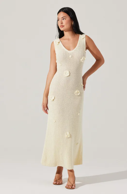 Ainhoa 3D Floral Sweater Dress sold by Astr