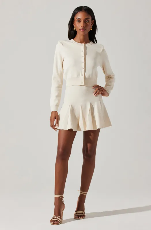 Denisa Pleated Mini Skirt sold by Astr