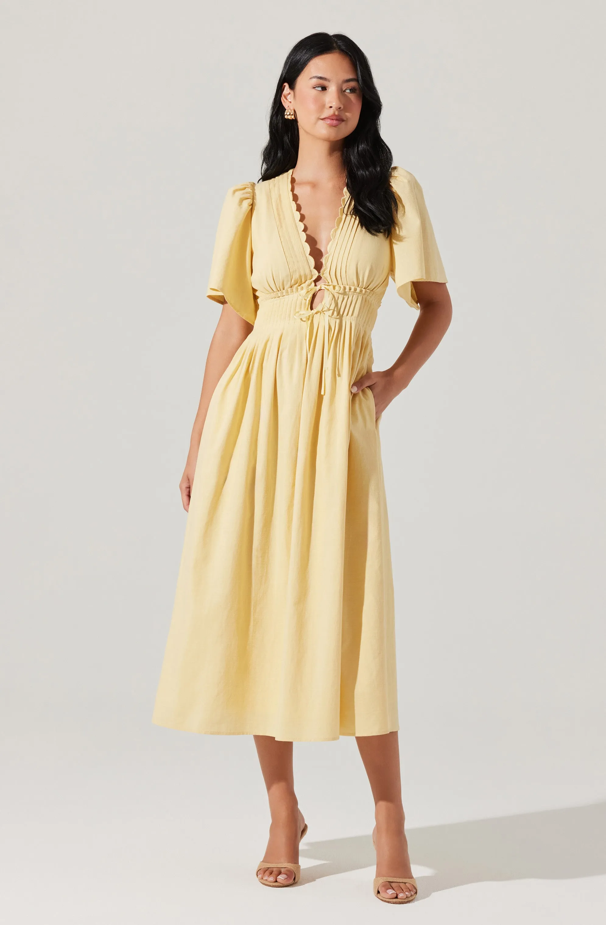 Hadleigh Scallop Trim Midi Dress sold by Astr product image thumbnail 2