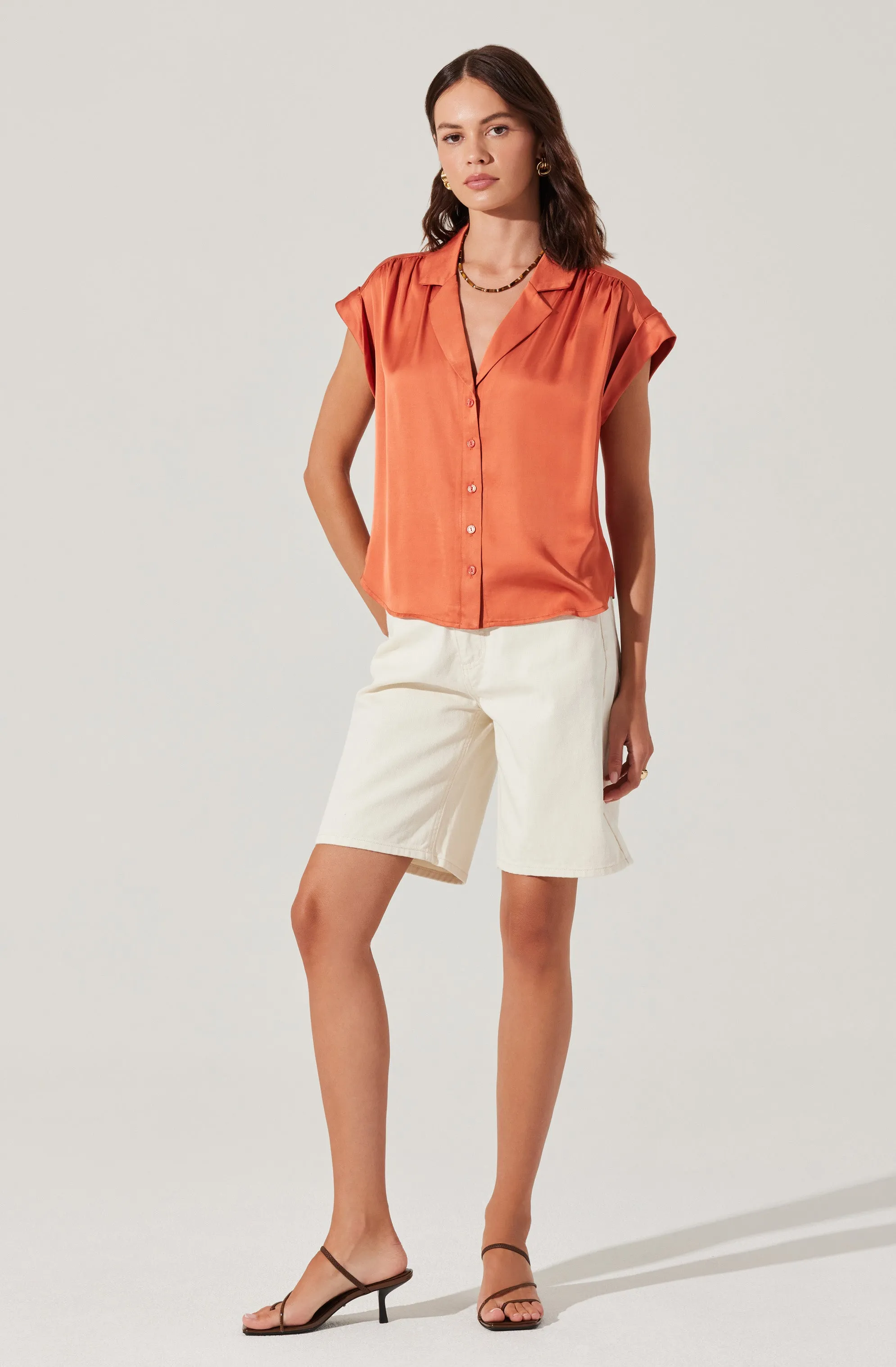 Callen Satin Button Up Top sold by Astr product image thumbnail 5