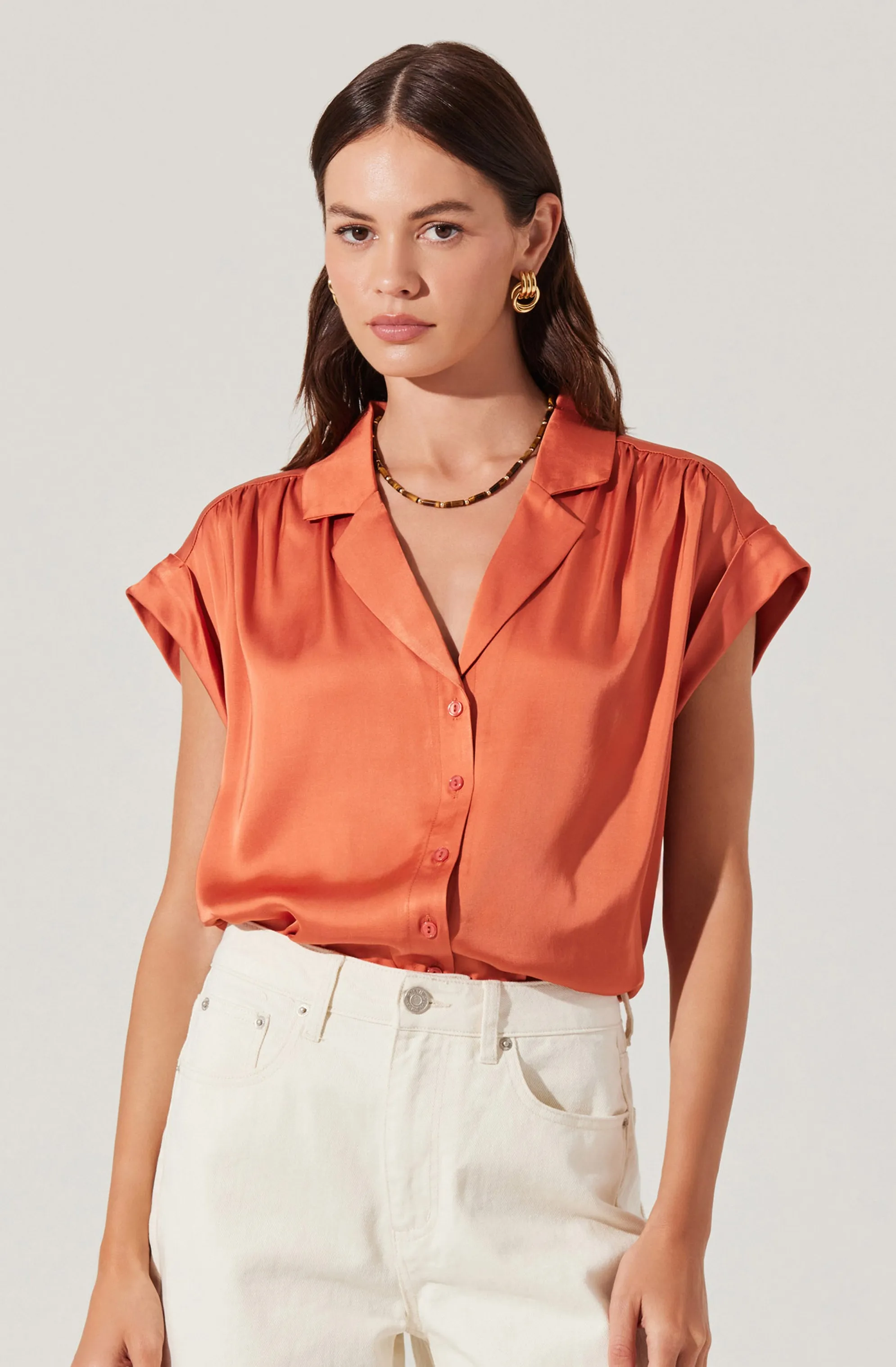 Callen Satin Button Up Top sold by Astr product image thumbnail 4