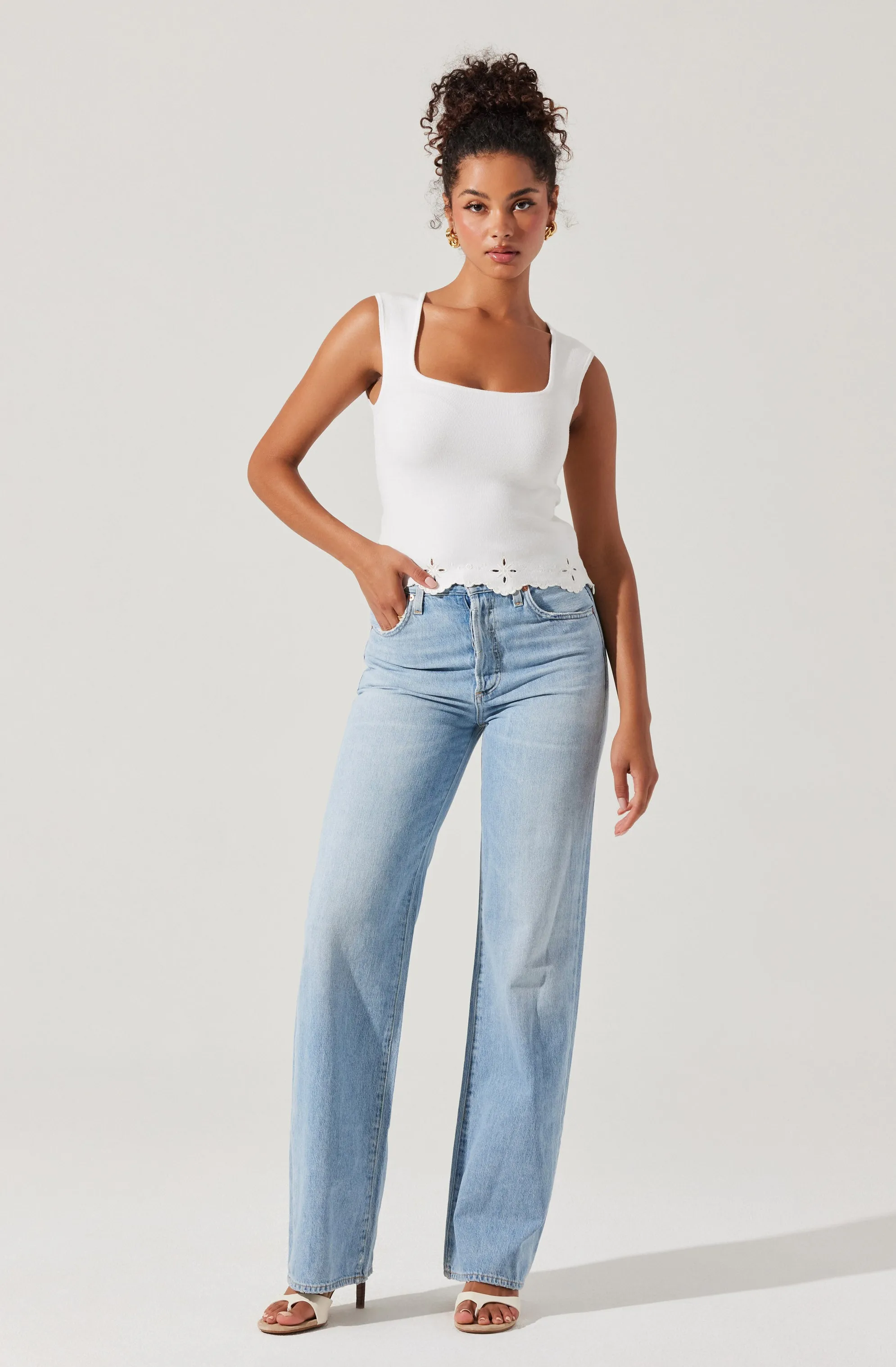 Ellamay Embroidered Trim Sweater Top sold by Astr product image thumbnail 5