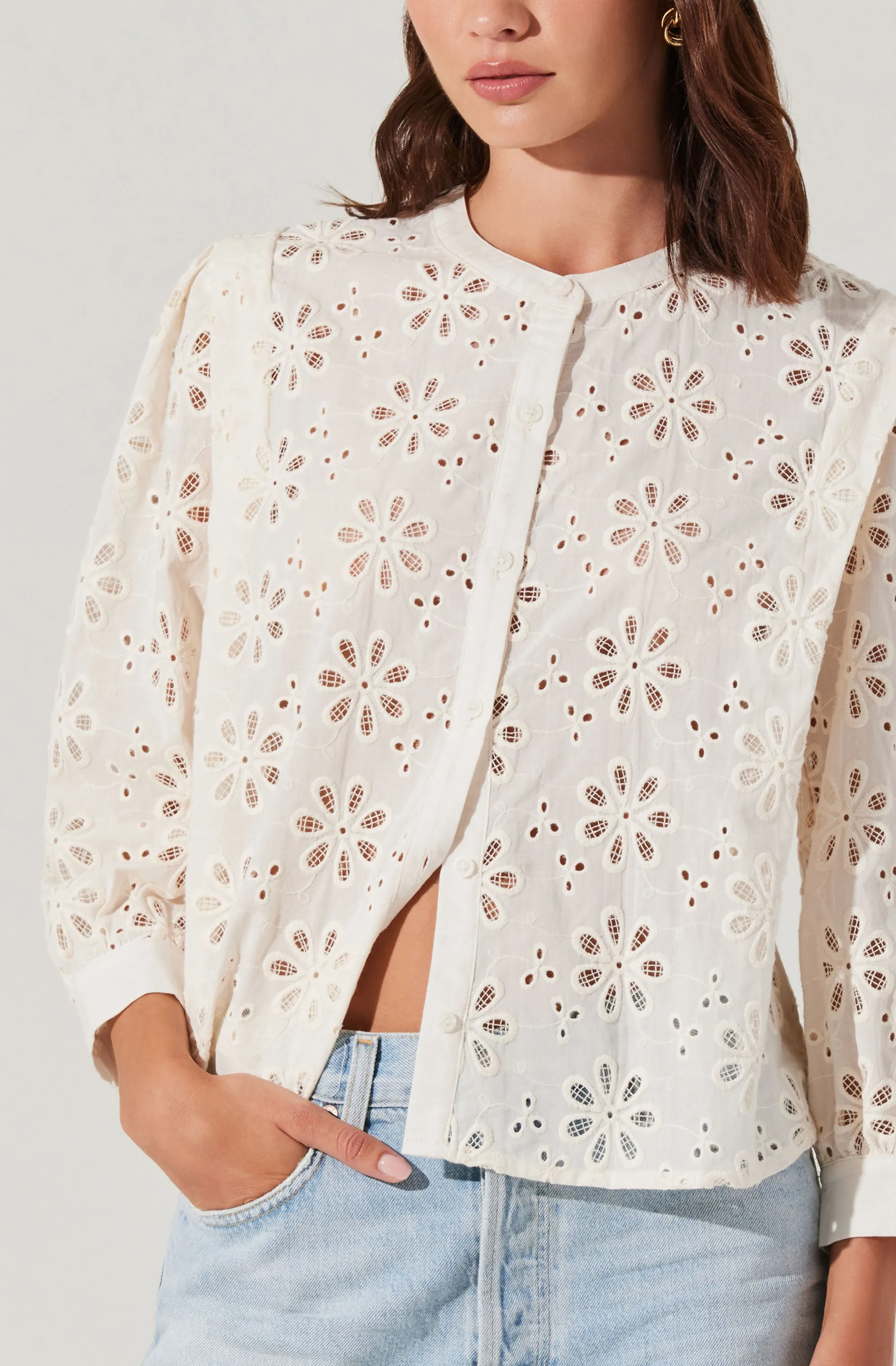 Savanna Eyelet Button Up Top sold by Astr product image thumbnail 5