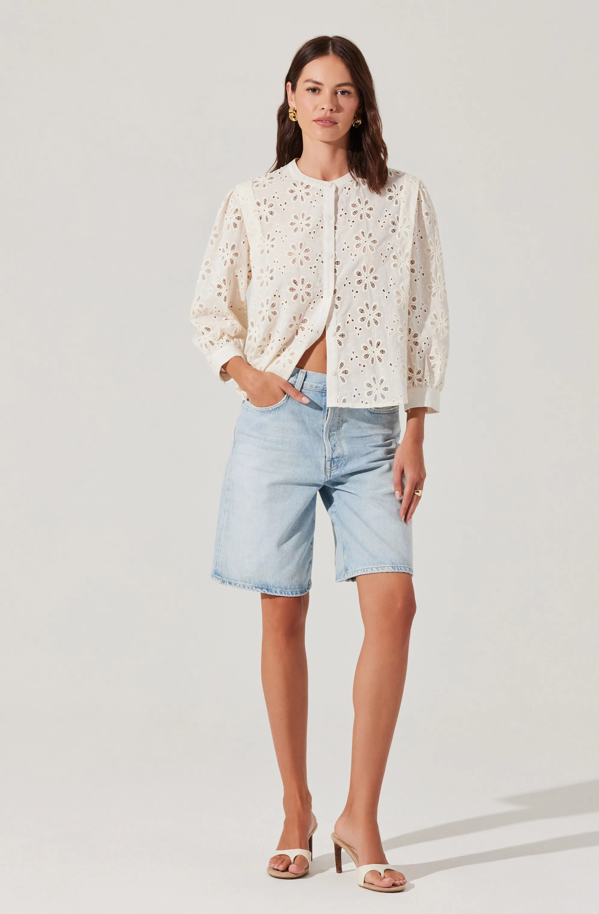 Savanna Eyelet Button Up Top sold by Astr product image thumbnail 3