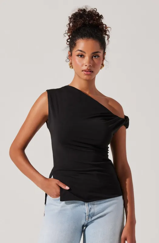Aphra Twisted Off Shoulder Top made by Astr