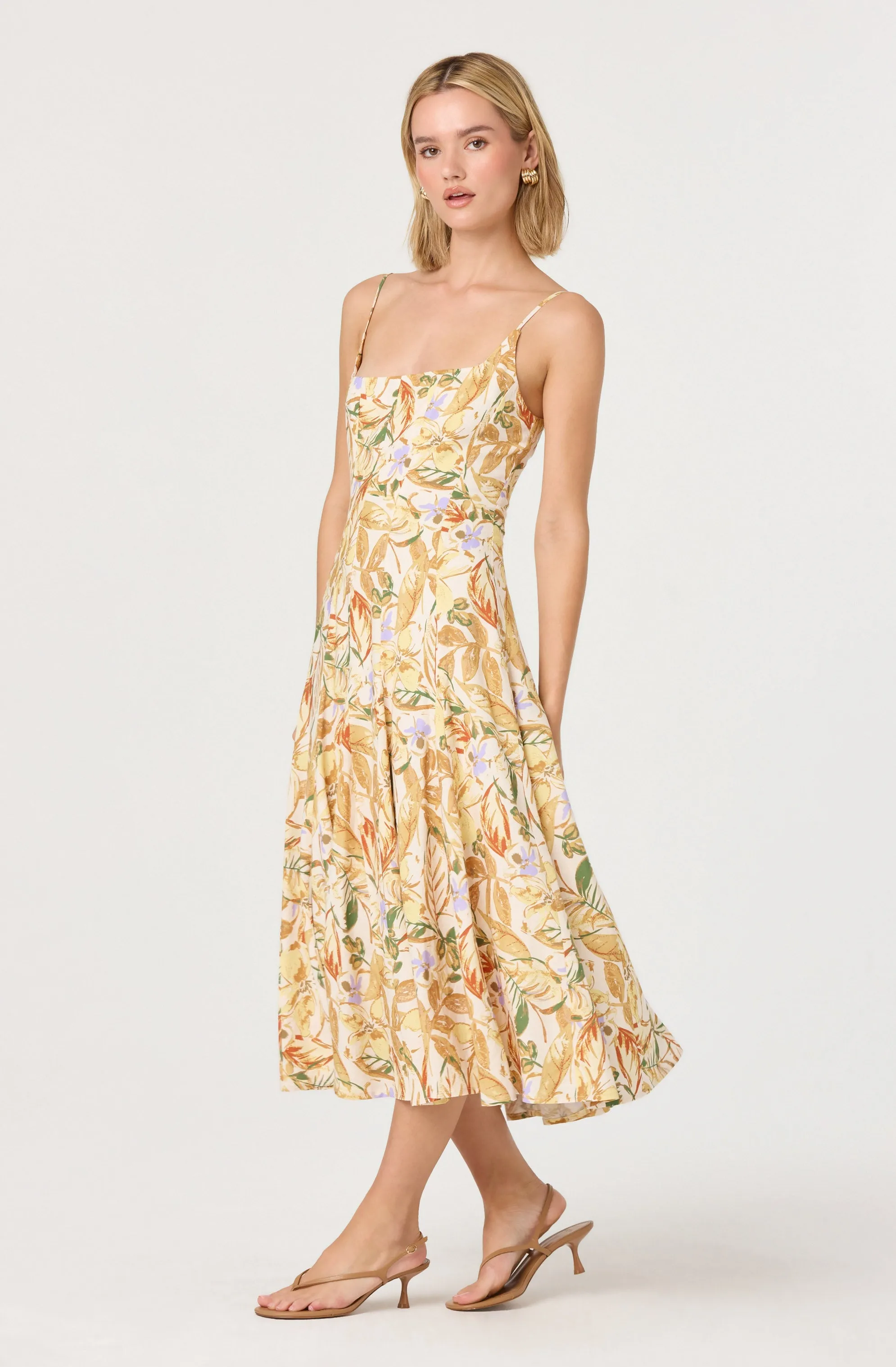 Jaleyah Paneled Flare Floral Midi Dress sold by Astr product image thumbnail 2