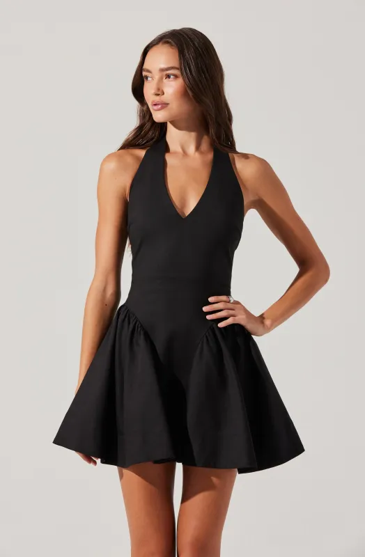 Meana V-Neck Halter Mini Dress sold by Astr