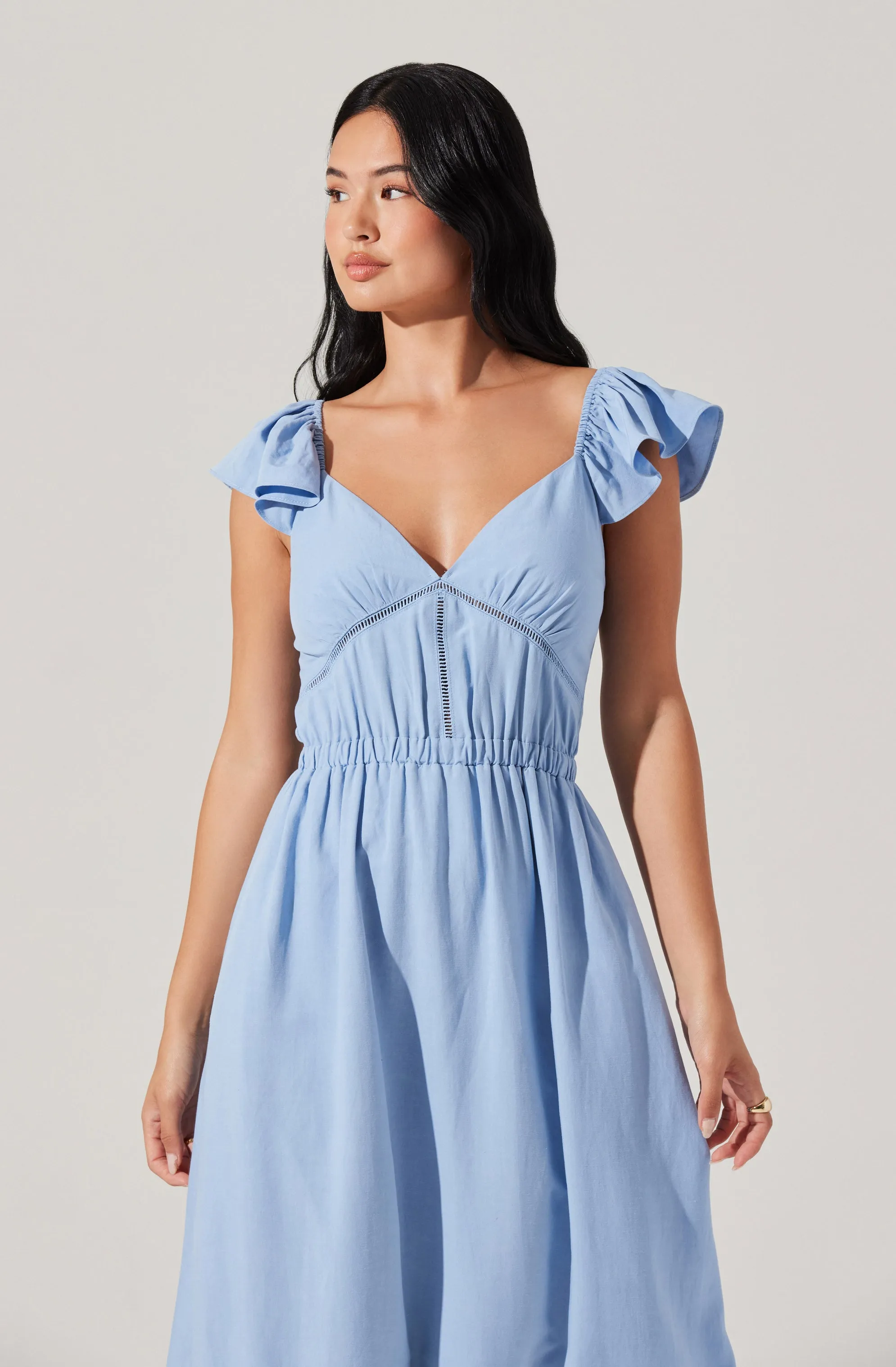 Odeletta Embroidered Floral Trim Midi Dress sold by Astr product image thumbnail 2