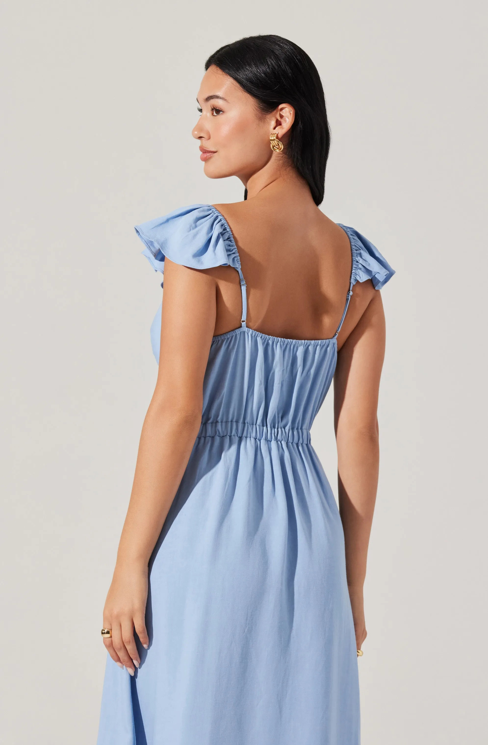 Odeletta Embroidered Floral Trim Midi Dress sold by Astr product image thumbnail 3