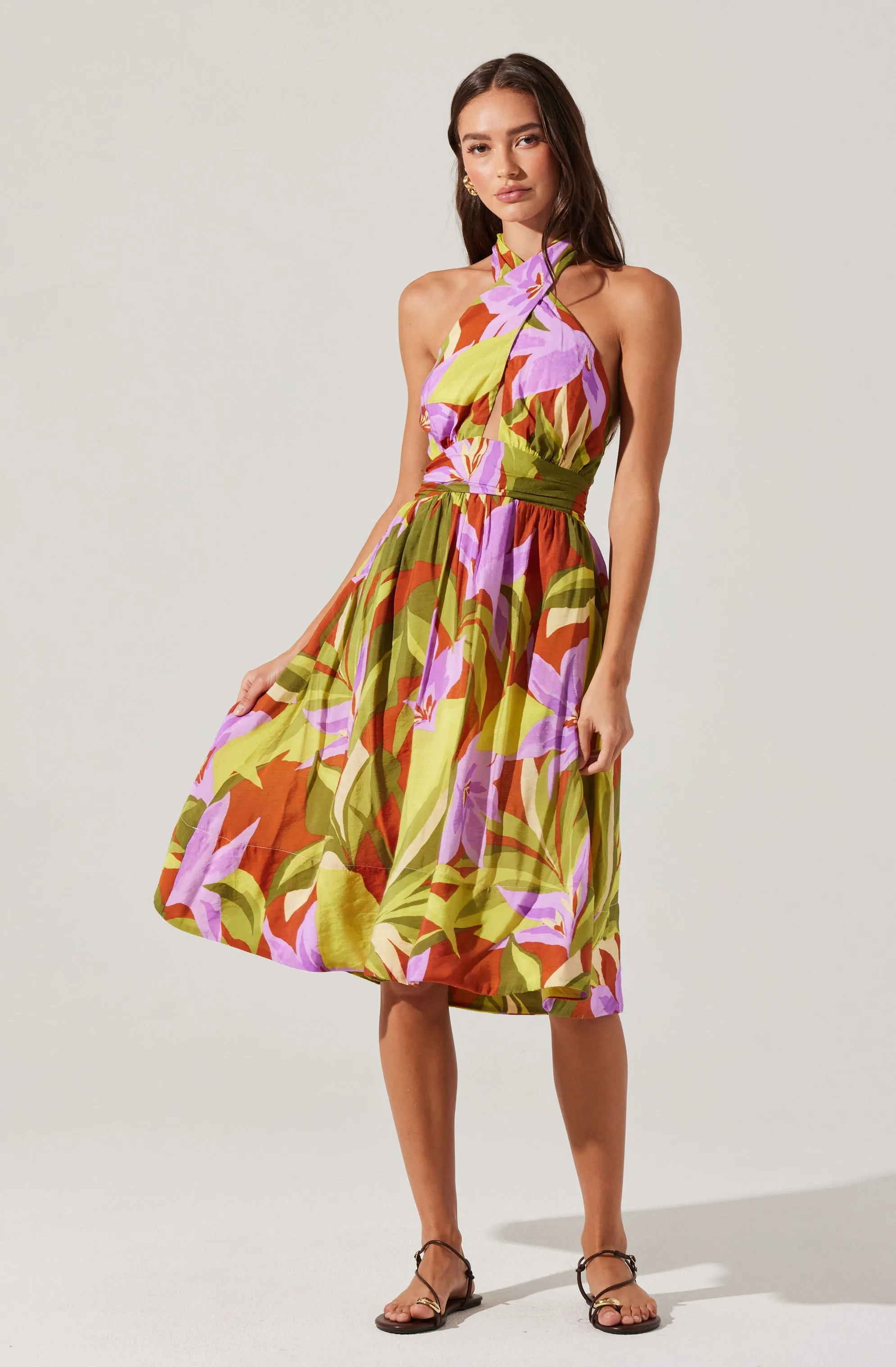 Kalia Halter Floral Midi Dress sold by Astr product image thumbnail 5