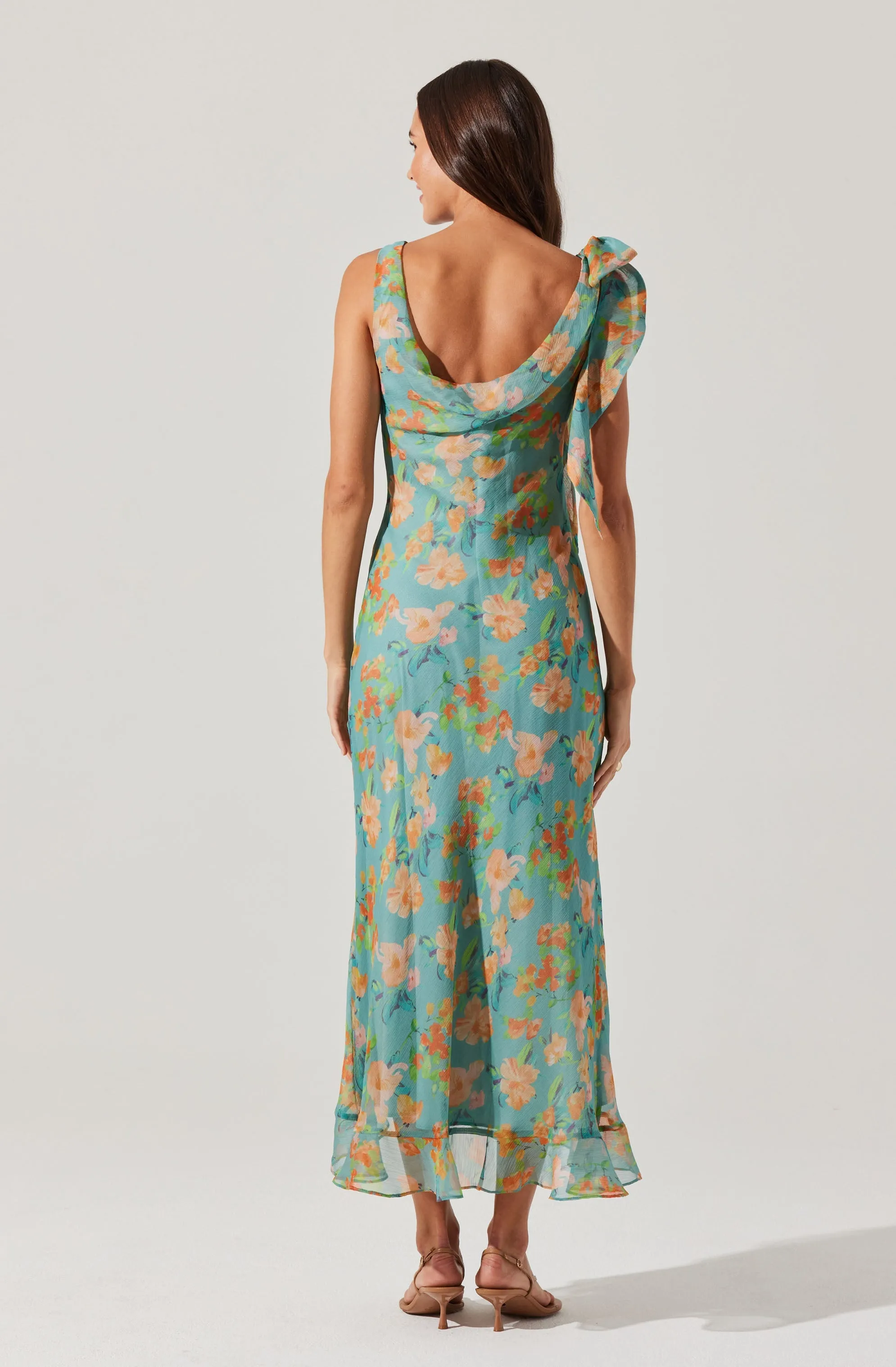 Isabelle Ruffled Cowl Neck Floral Midi Dress sold by Astr product image thumbnail 5