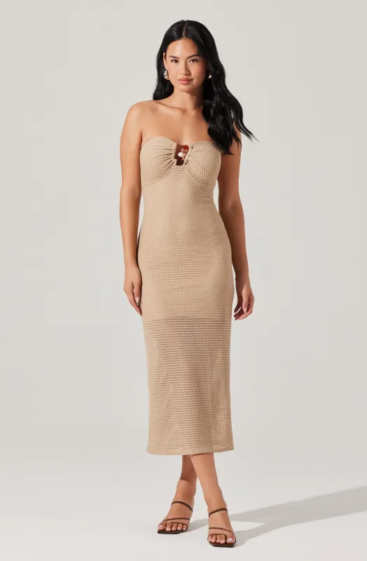 Kasandra Strapless Open Knit Dress sold by Astr