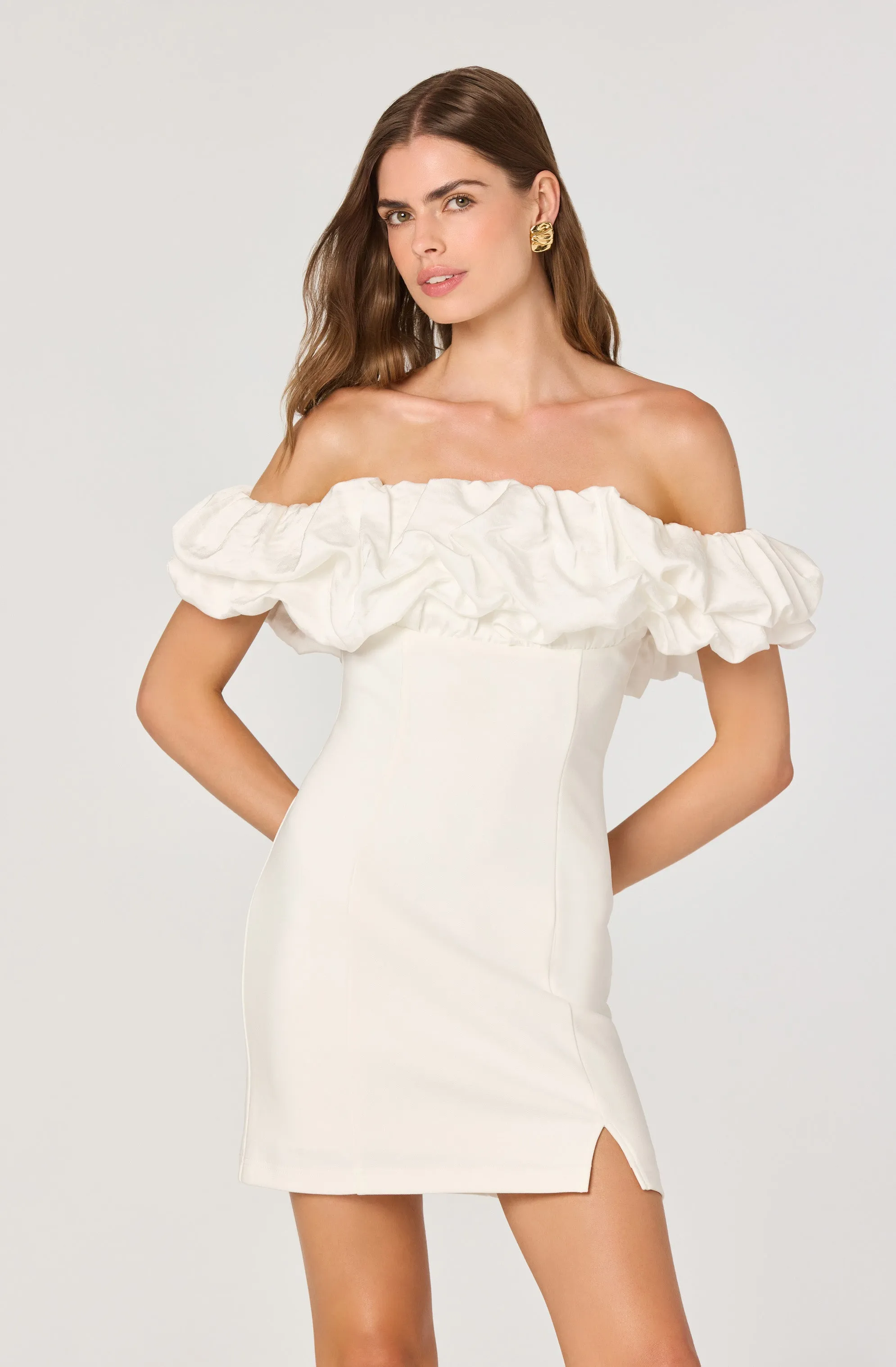Ruffle Strapless Off Shoulder Dress sold by Astr product image thumbnail 2