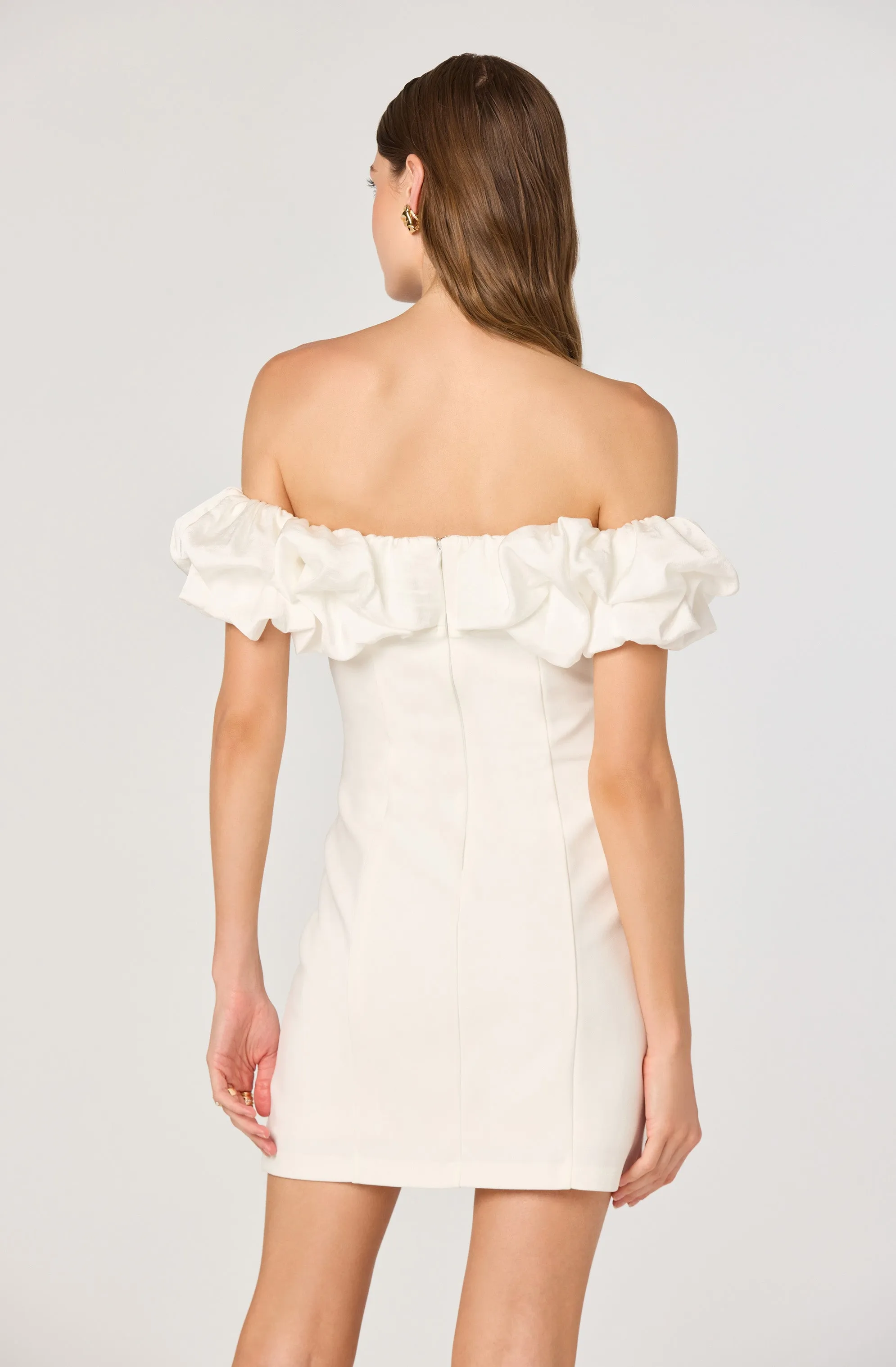 Ruffle Strapless Off Shoulder Dress sold by Astr product image thumbnail 3