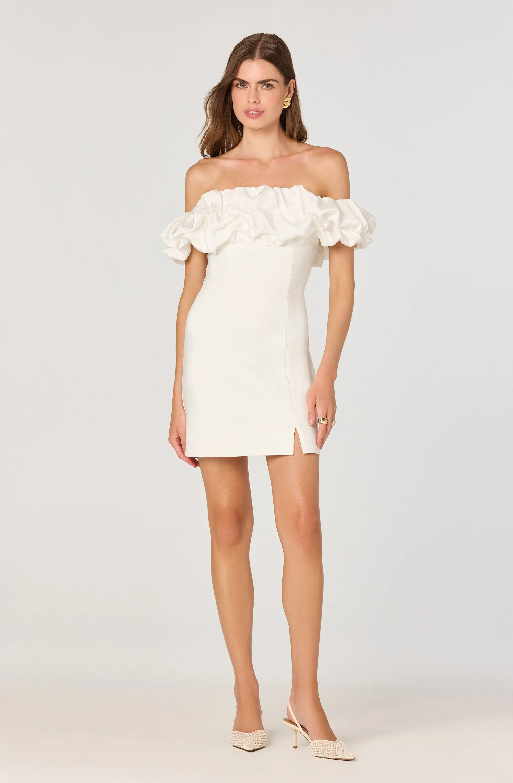 Ruffle Strapless Off Shoulder Dress sold by Astr product image thumbnail 4