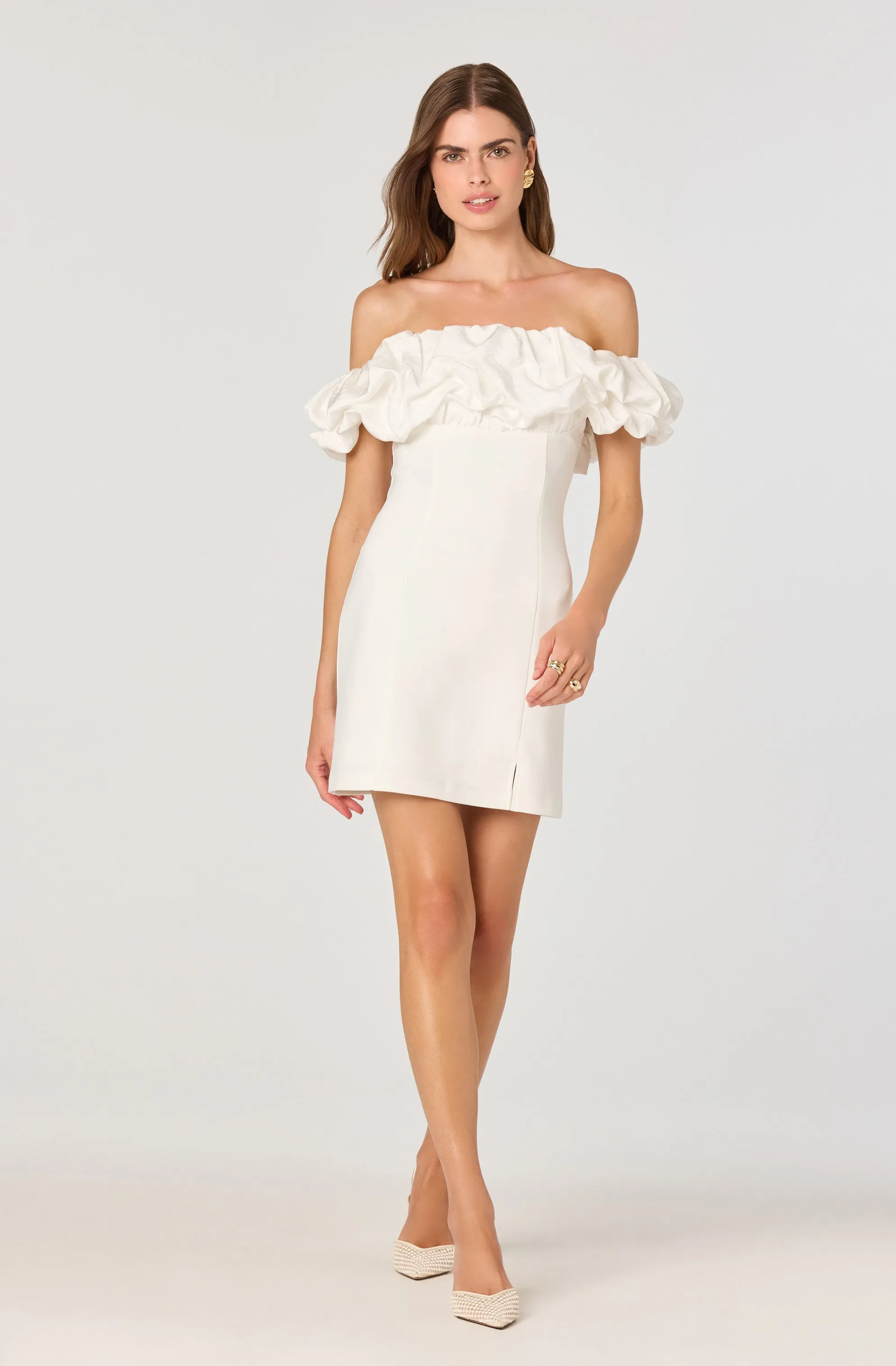 Ruffle Strapless Off Shoulder Dress sold by Astr