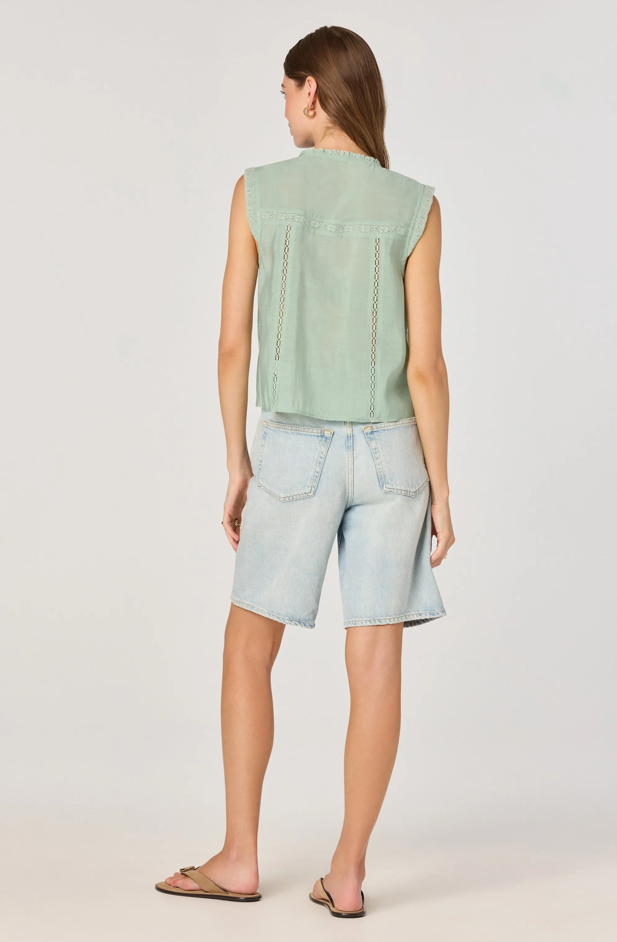 Lace Trim Tie-Front Top sold by Astr product image thumbnail 4