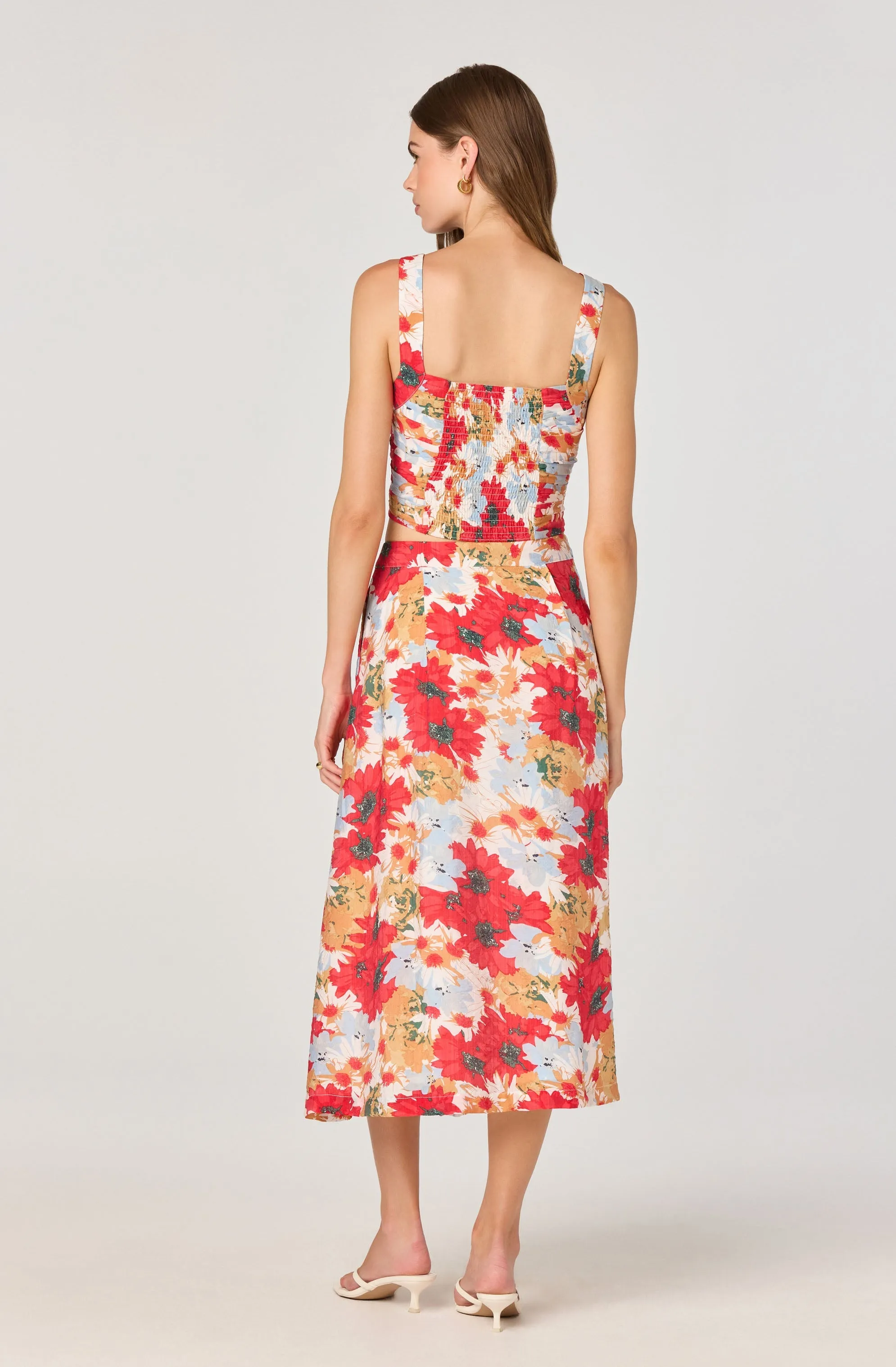 Button Front Pleated Midi Skirt sold by Astr product image thumbnail 4