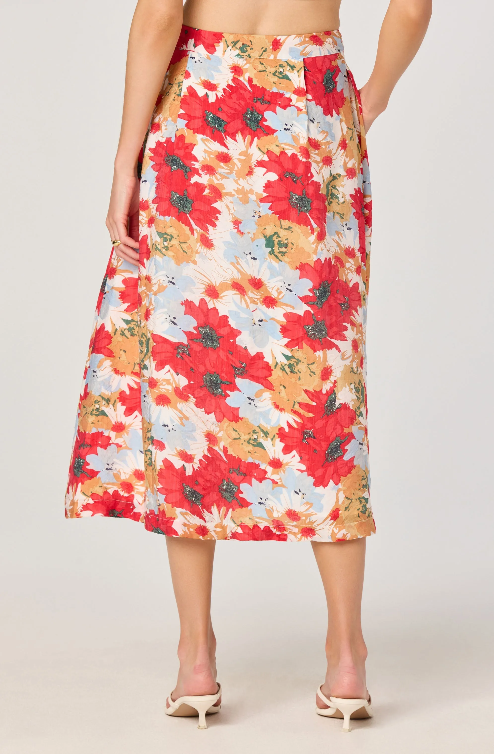 Button Front Pleated Midi Skirt sold by Astr product image thumbnail 2