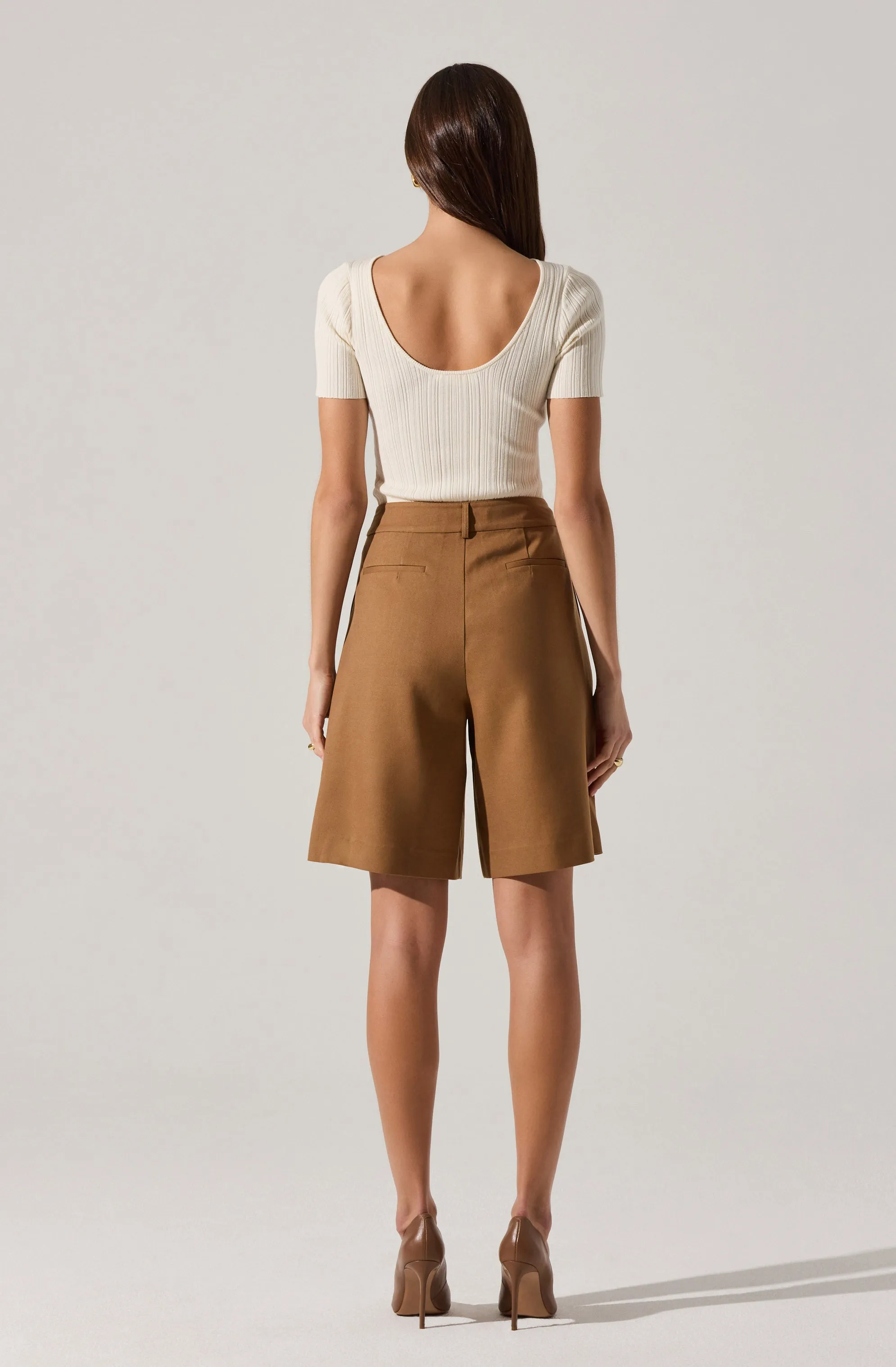 Quillie Pleated Tailored Bermuda Shorts sold by Astr product image thumbnail 4