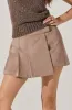 Theodora Pleated Faux Suede Skirt sold by Astr