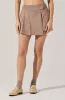 Theodora Pleated Faux Suede Skirt sold by Astr
