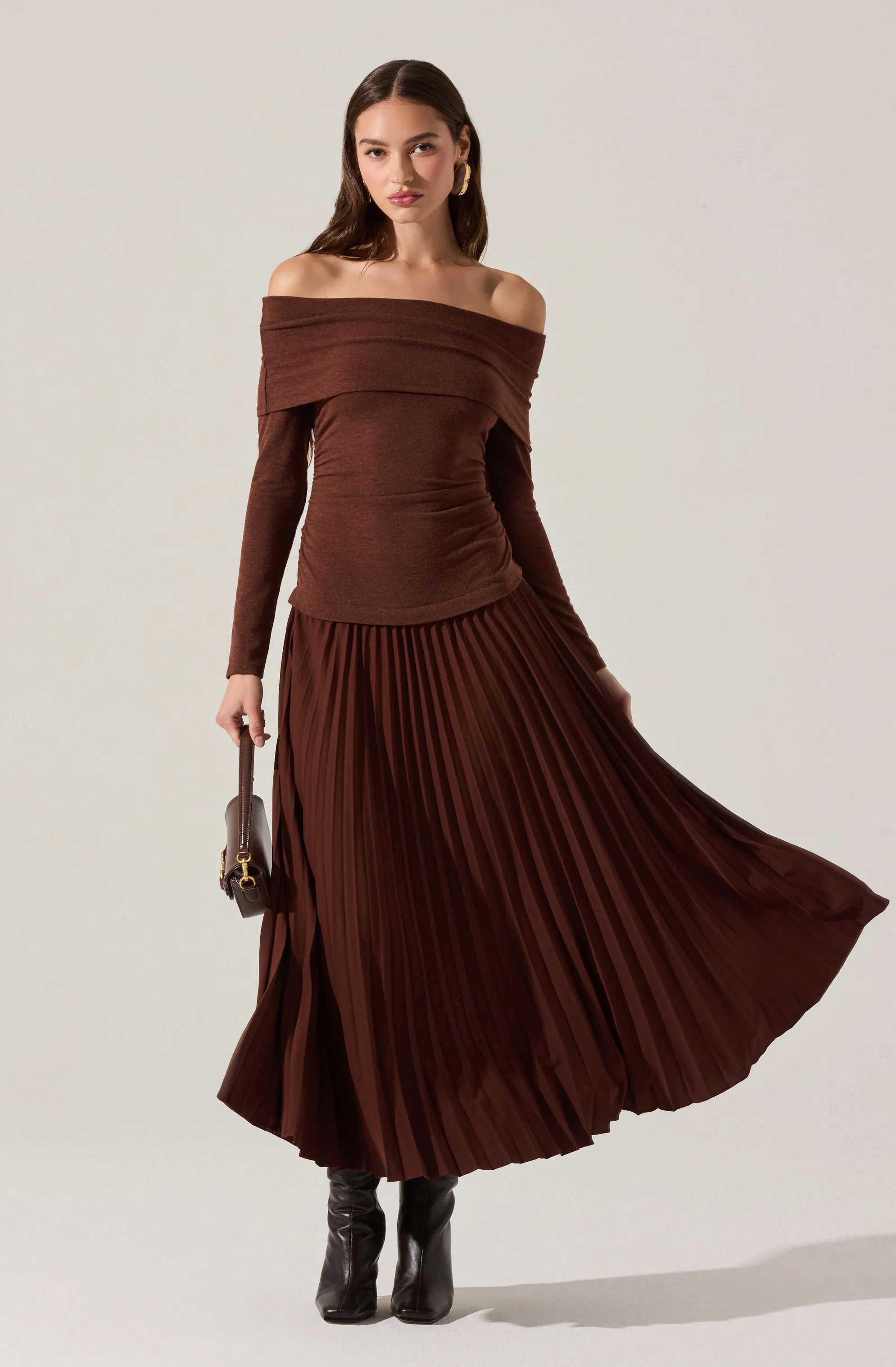 Tanaia Pleated Mixed Media Dress sold by Astr product image thumbnail 2
