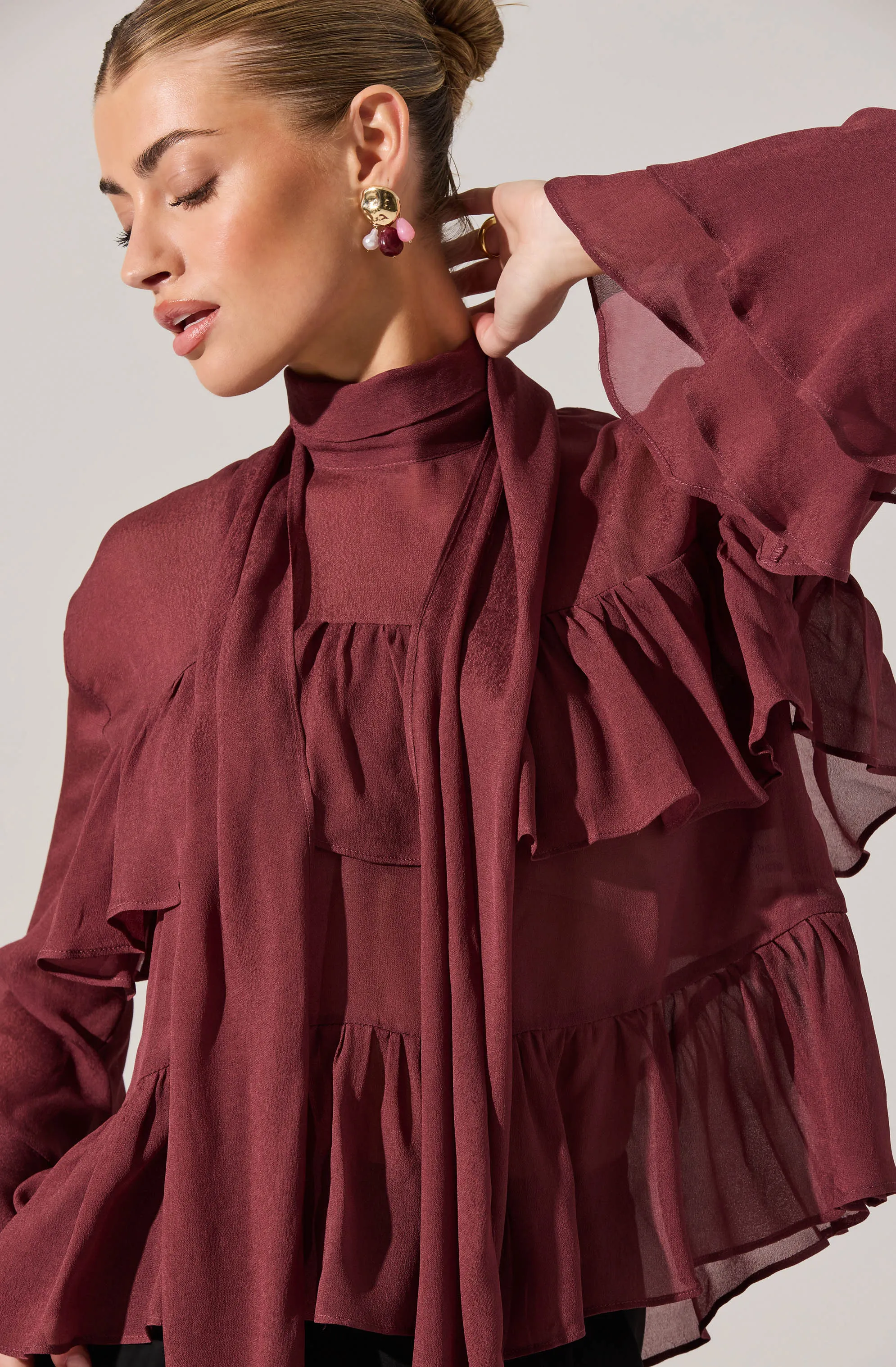 Fae Tiered Ruffle Top sold by Astr