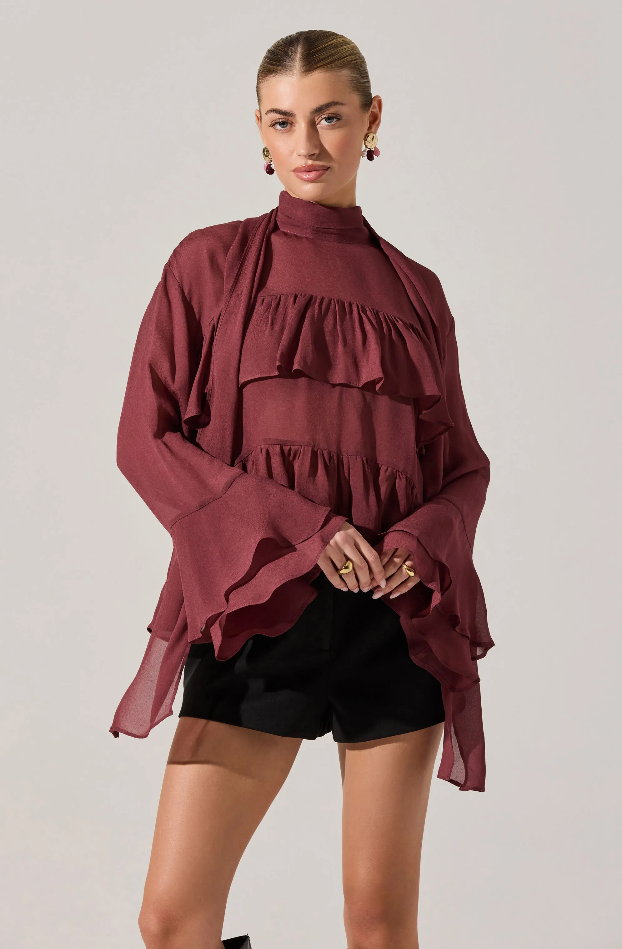Fae Tiered Ruffle Top sold by Astr product image thumbnail 4