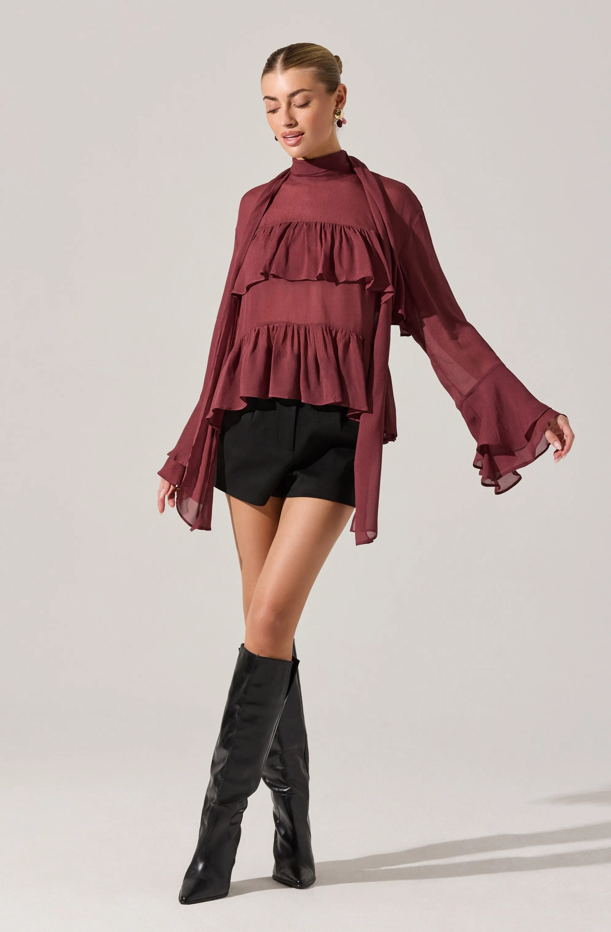 Fae Tiered Ruffle Top sold by Astr product image thumbnail 3