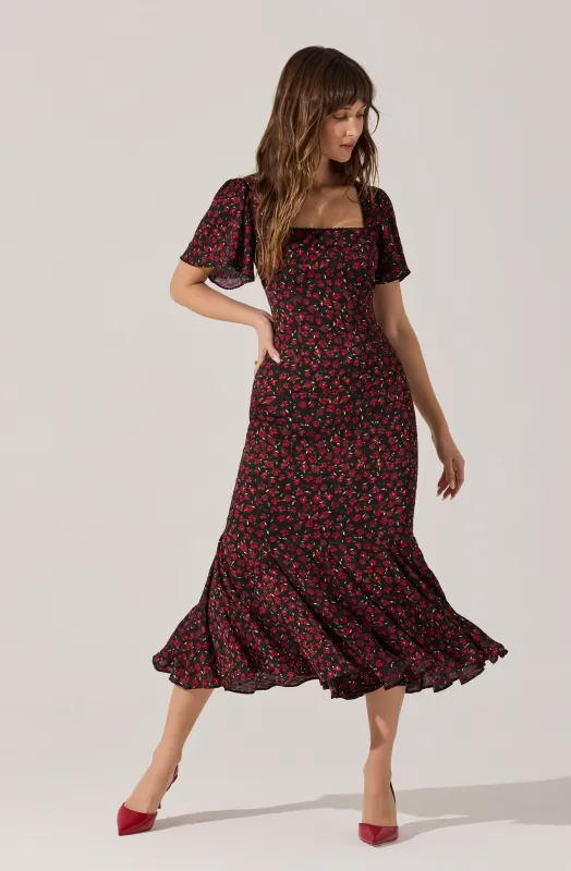 Sara Floral Lace Trim Dress sold by Astr