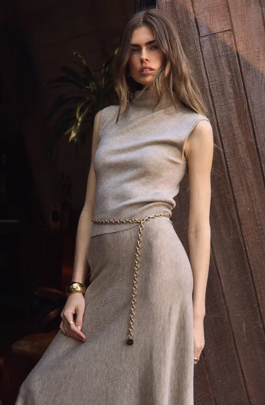 Deora Sleeveless Mock Neck Sweater sold by Astr