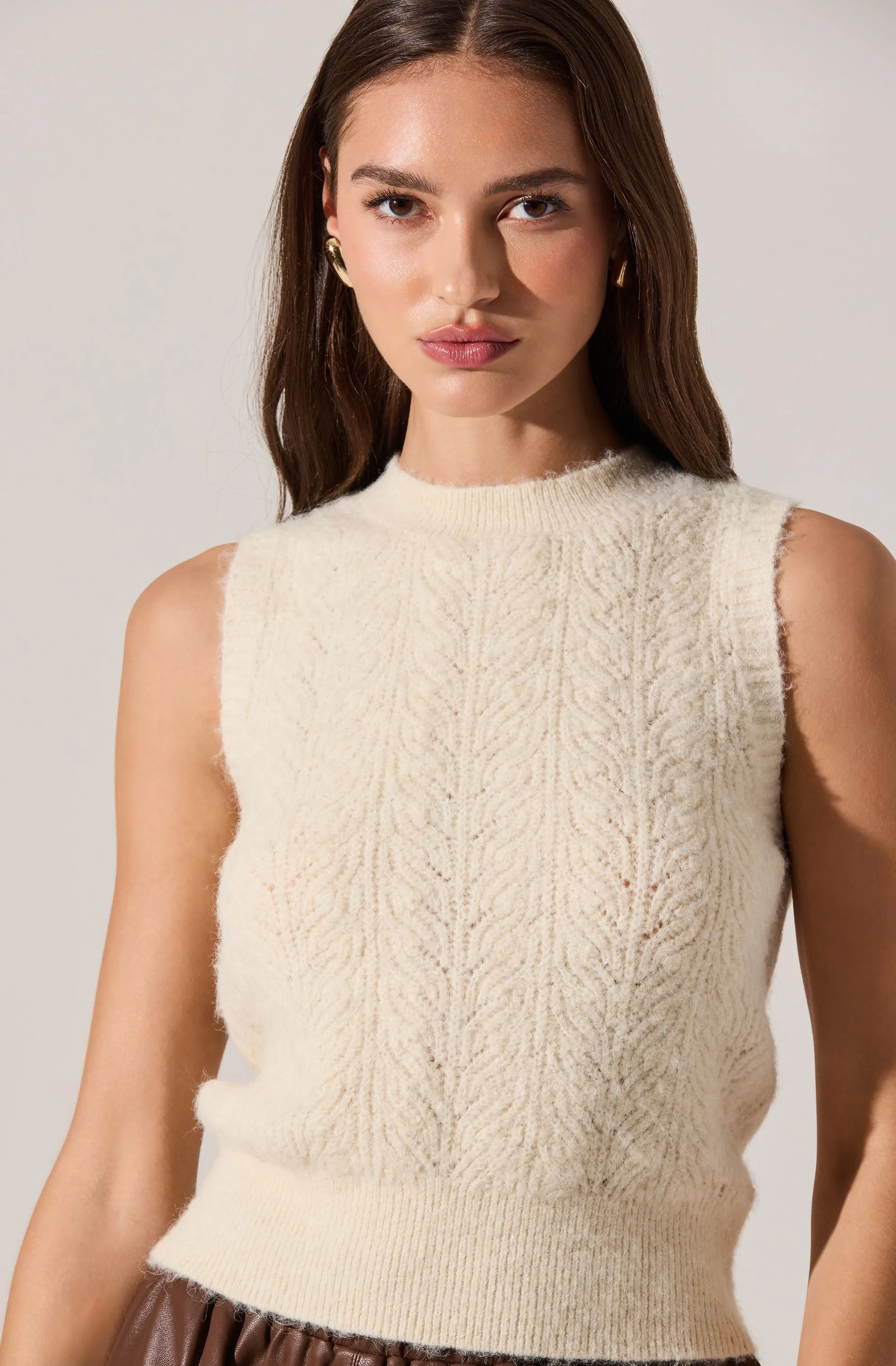 Pernille Cable Knit Sweater Tank sold by Astr product image thumbnail 2