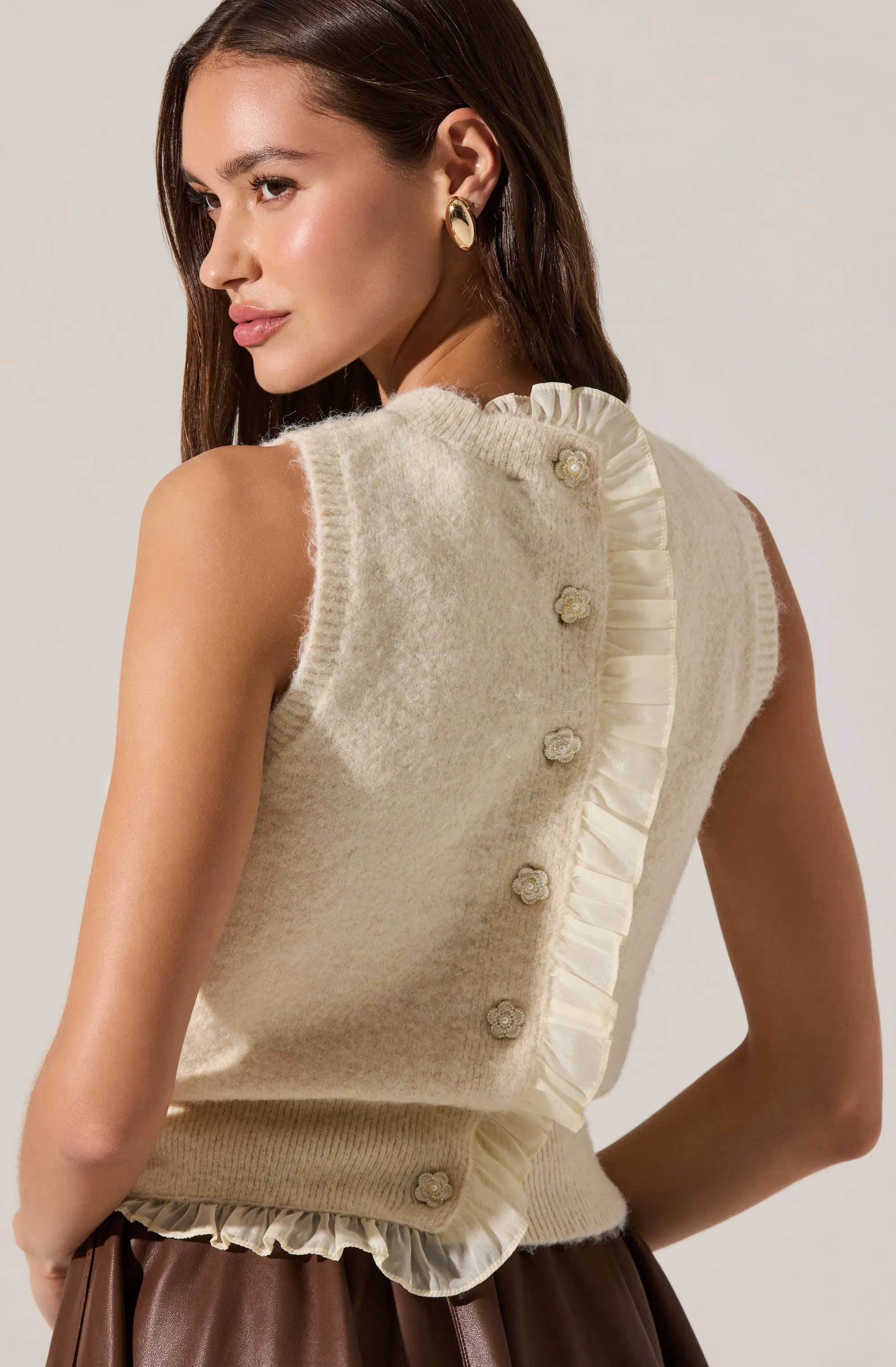 Pernille Cable Knit Sweater Tank sold by Astr product image thumbnail 4