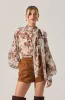 Cinthia Sheer Bow Tie Top sold by Astr