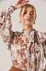 Cinthia Sheer Bow Tie Top sold by Astr