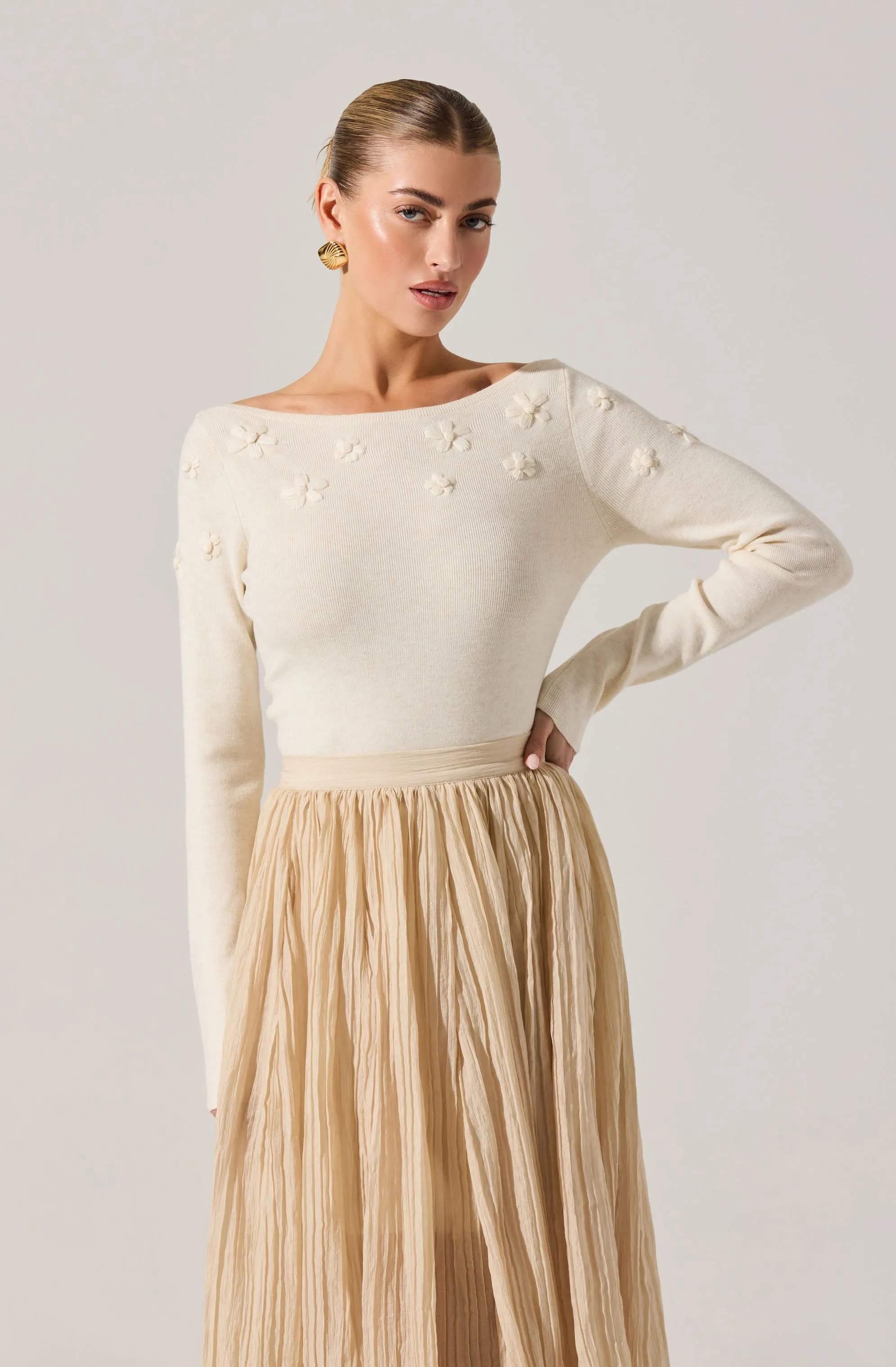 Bluma Embroidered Boatneck Sweater sold by Astr product image thumbnail 2