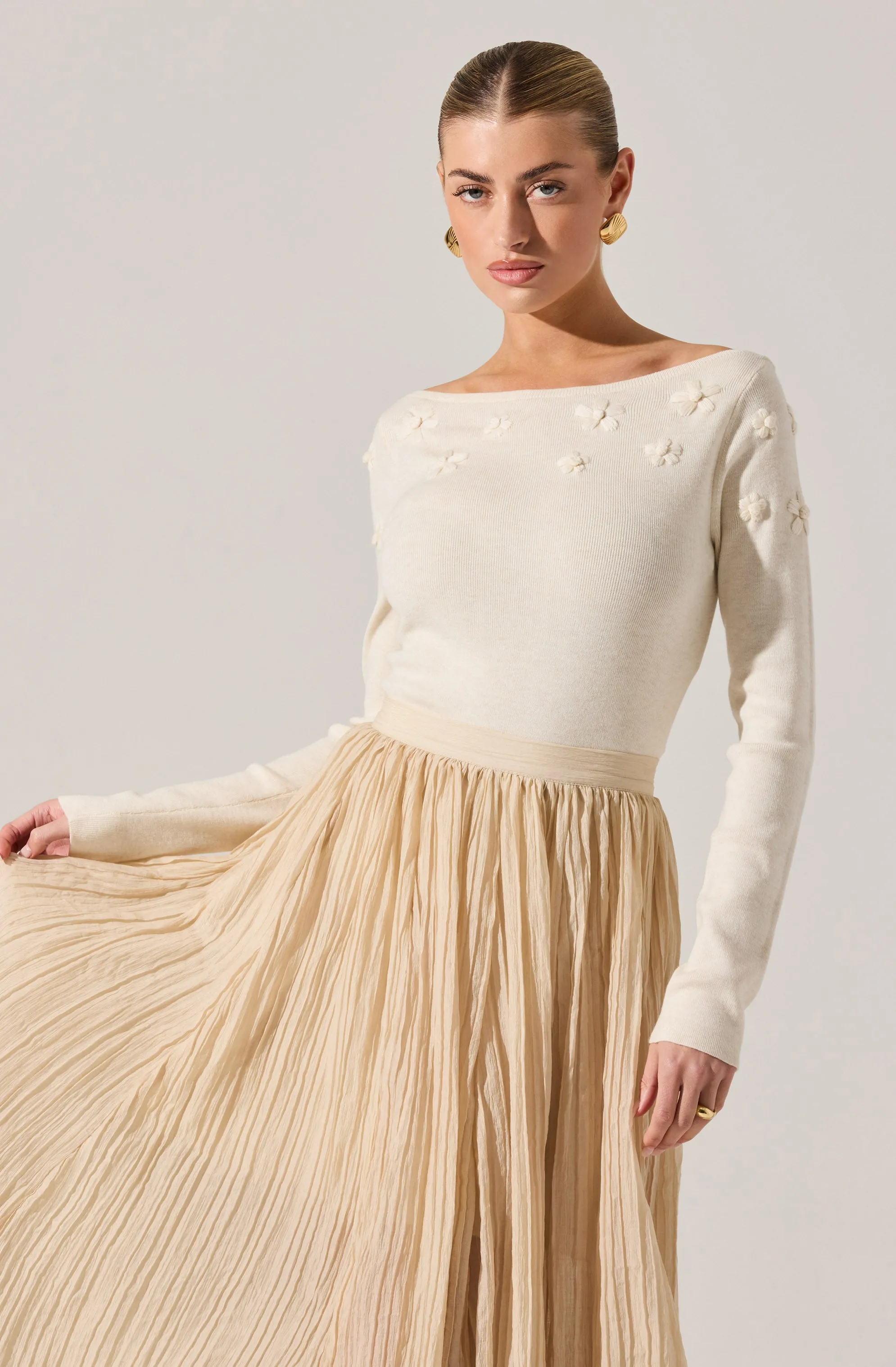 Bluma Embroidered Boatneck Sweater sold by Astr product image thumbnail 5