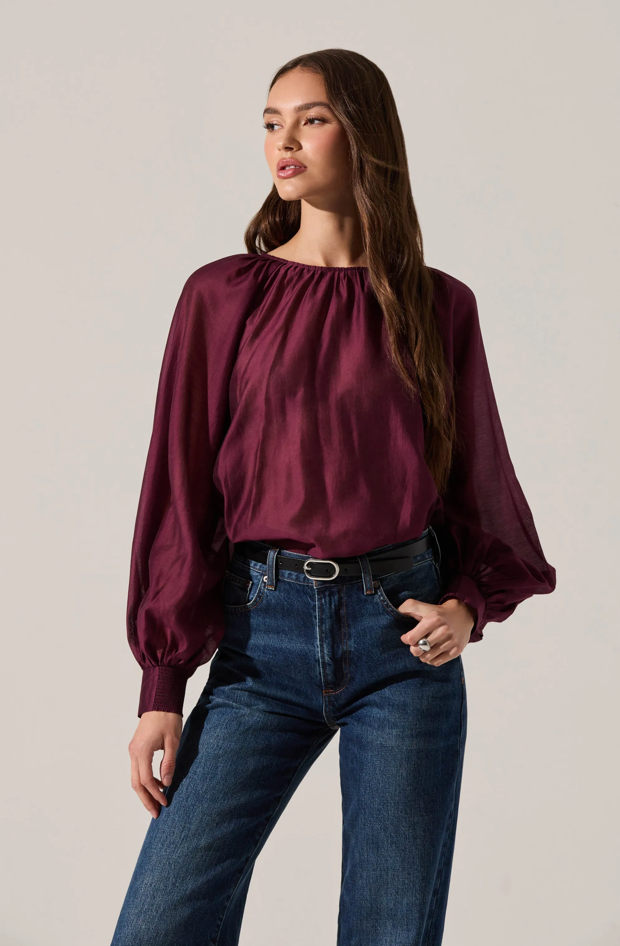 Reyen Balloon Sleeve Top sold by Astr product image thumbnail 2