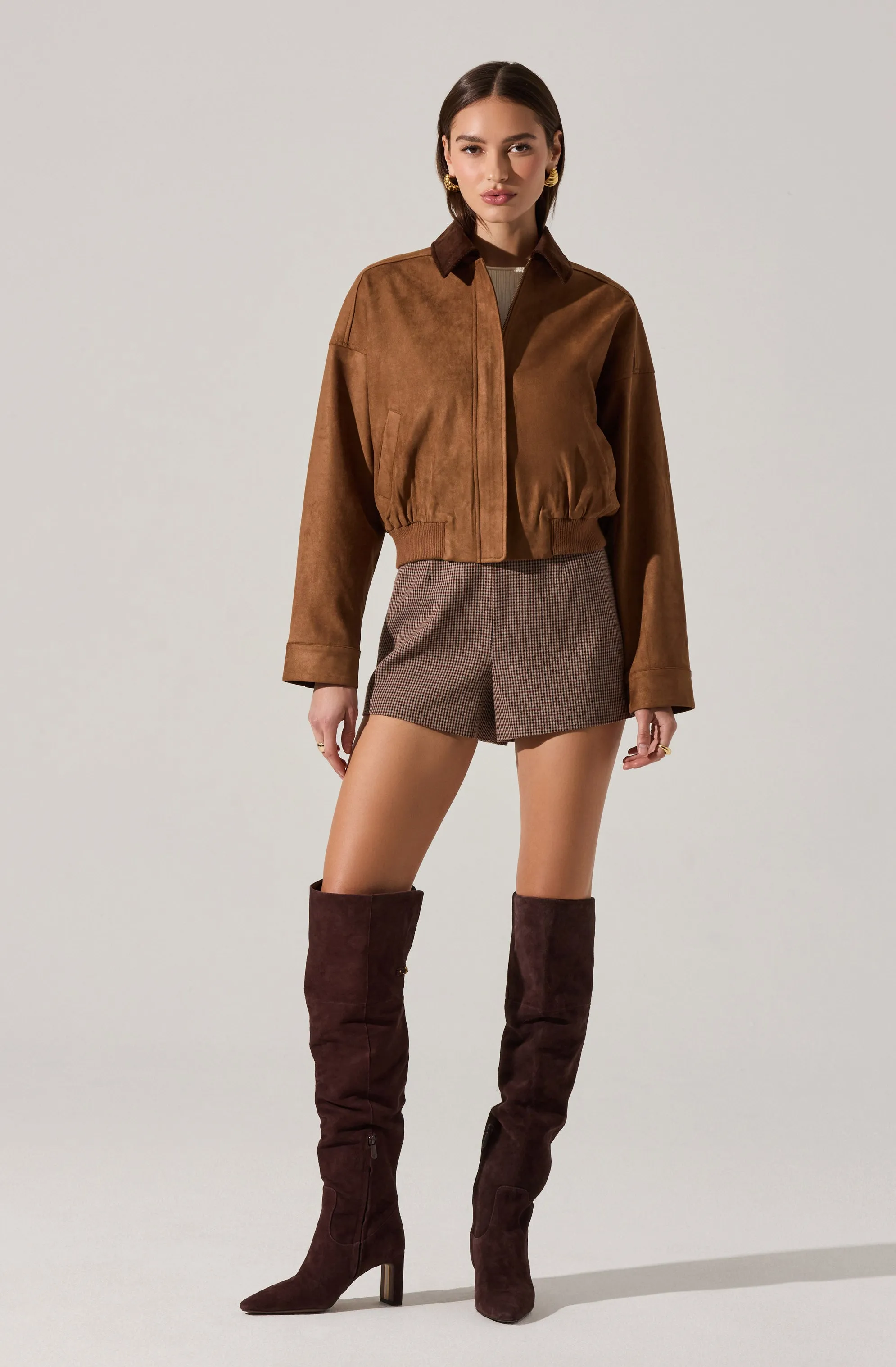 Sorine Faux Suede Bomber Jacket sold by Astr product image thumbnail 4