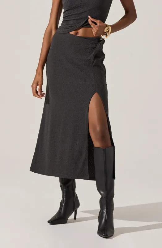 Lindy Twist Detail Midi Skirt sold by Astr