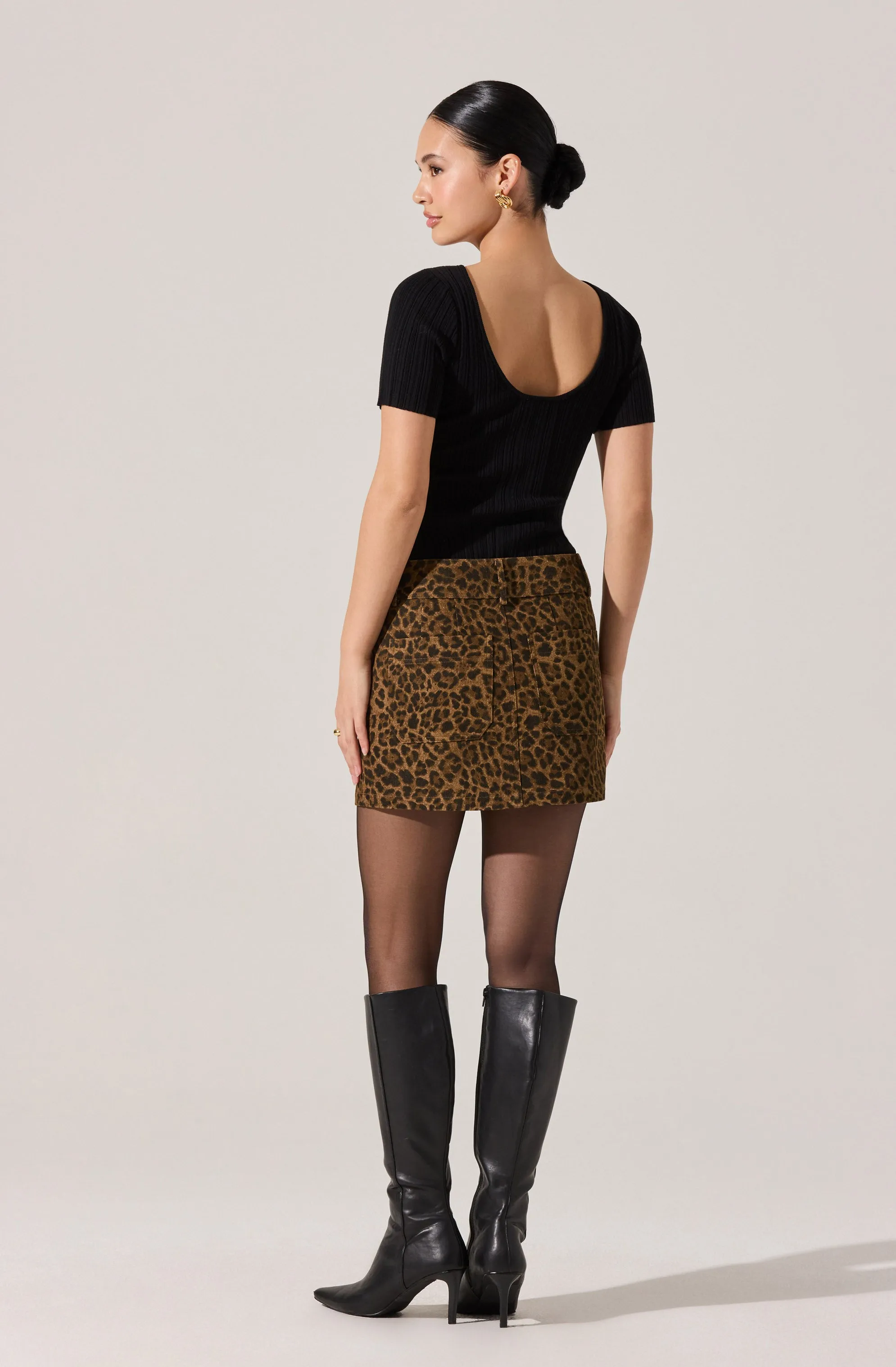 Kairos Denim Cheetah Mini Skirt sold by Astr product image thumbnail 5