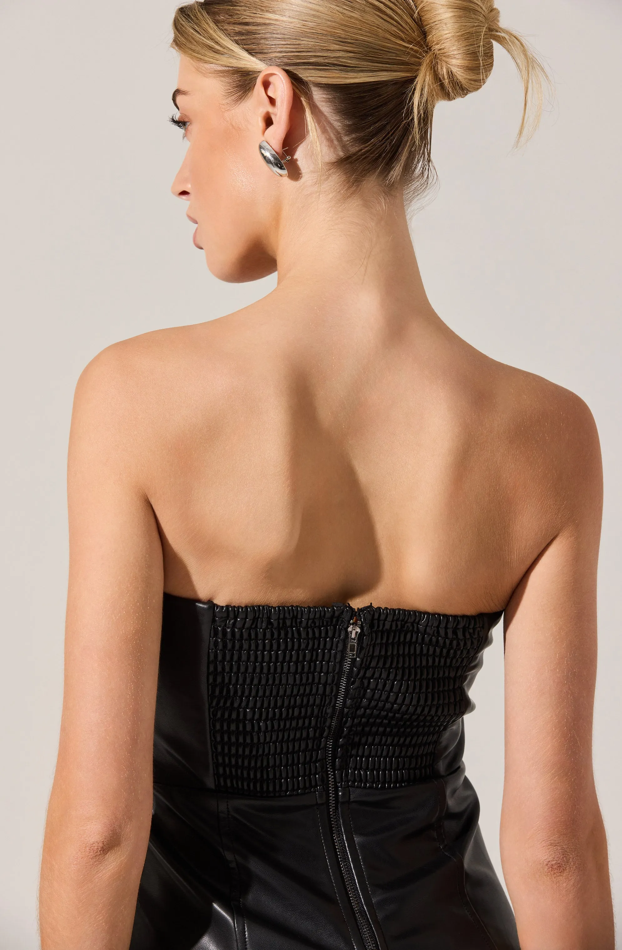 Keyana Strapless Faux Leather Dress sold by Astr product image thumbnail 3