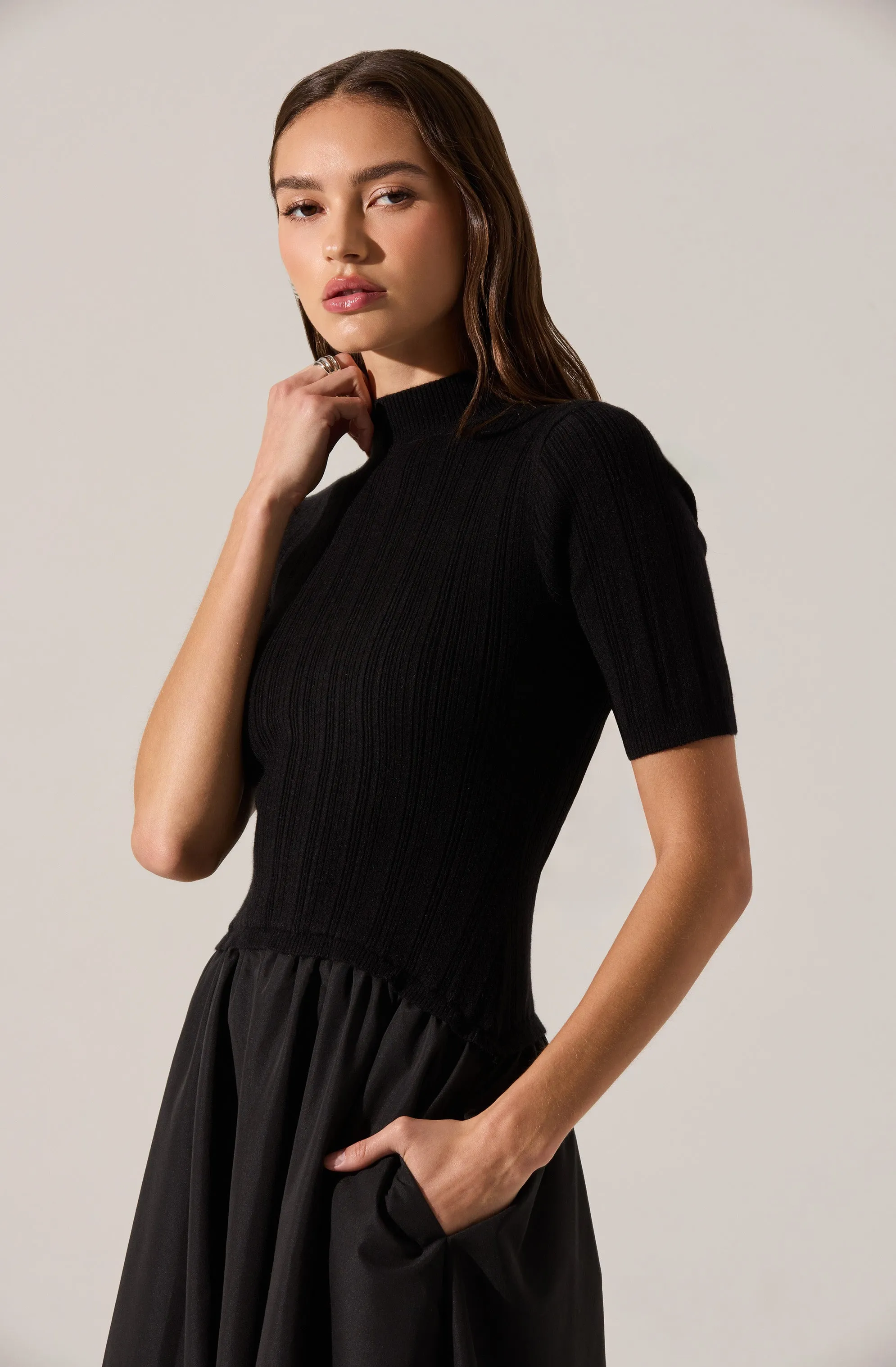 Caerlion Contrast Knit Midi Dress sold by Astr product image thumbnail 3