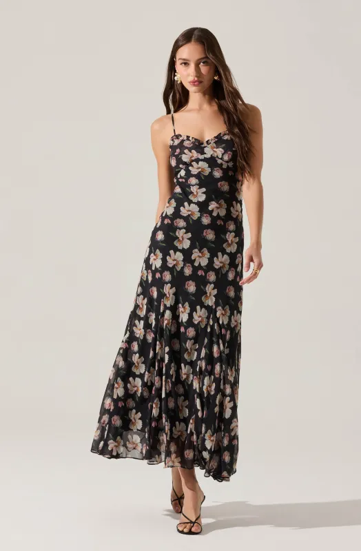 Maeryn Sweetheart Ruffle Maxi Dress sold by Astr