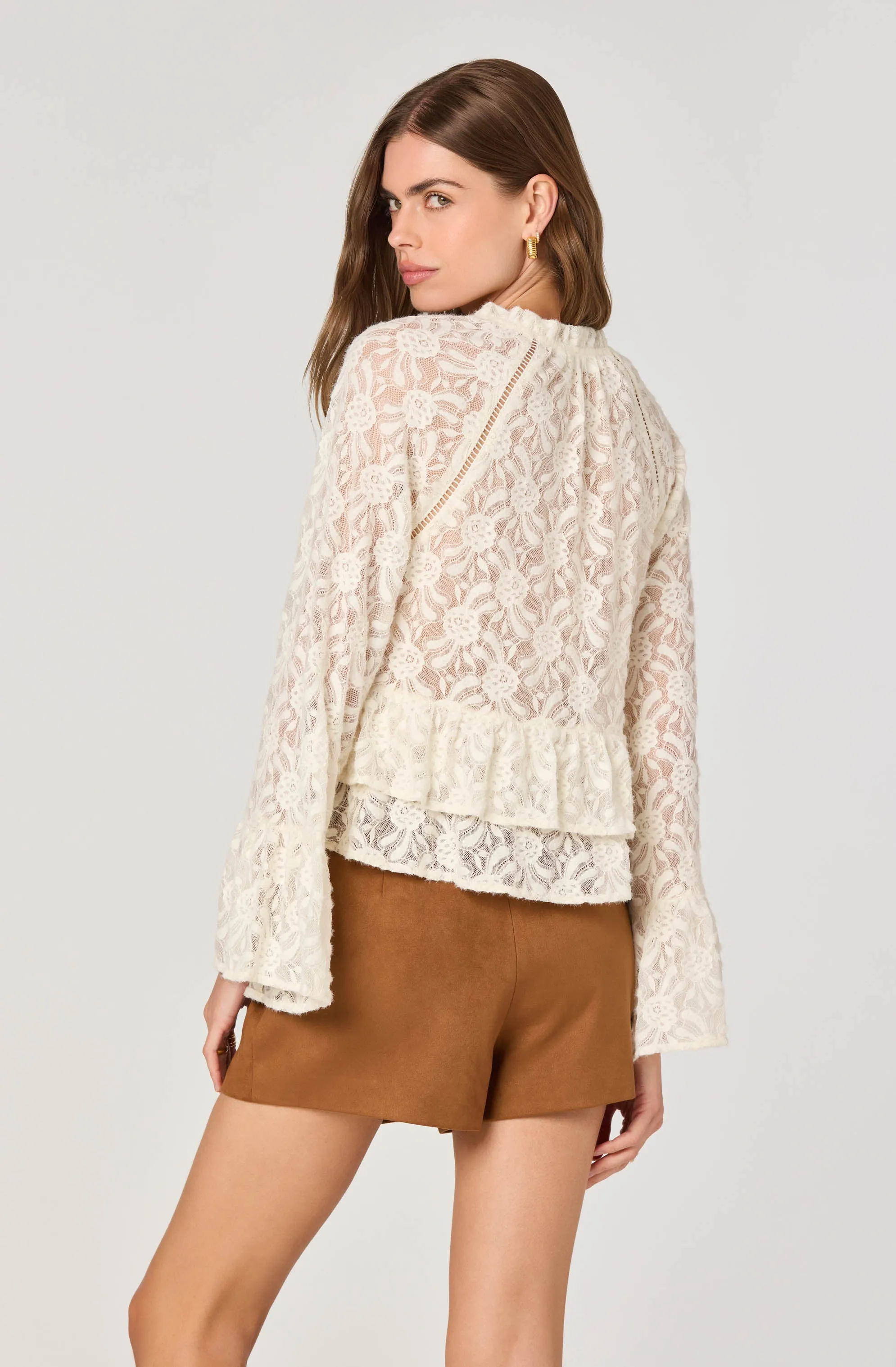 Tiered Lace V-Neck Top sold by Astr product image thumbnail 3