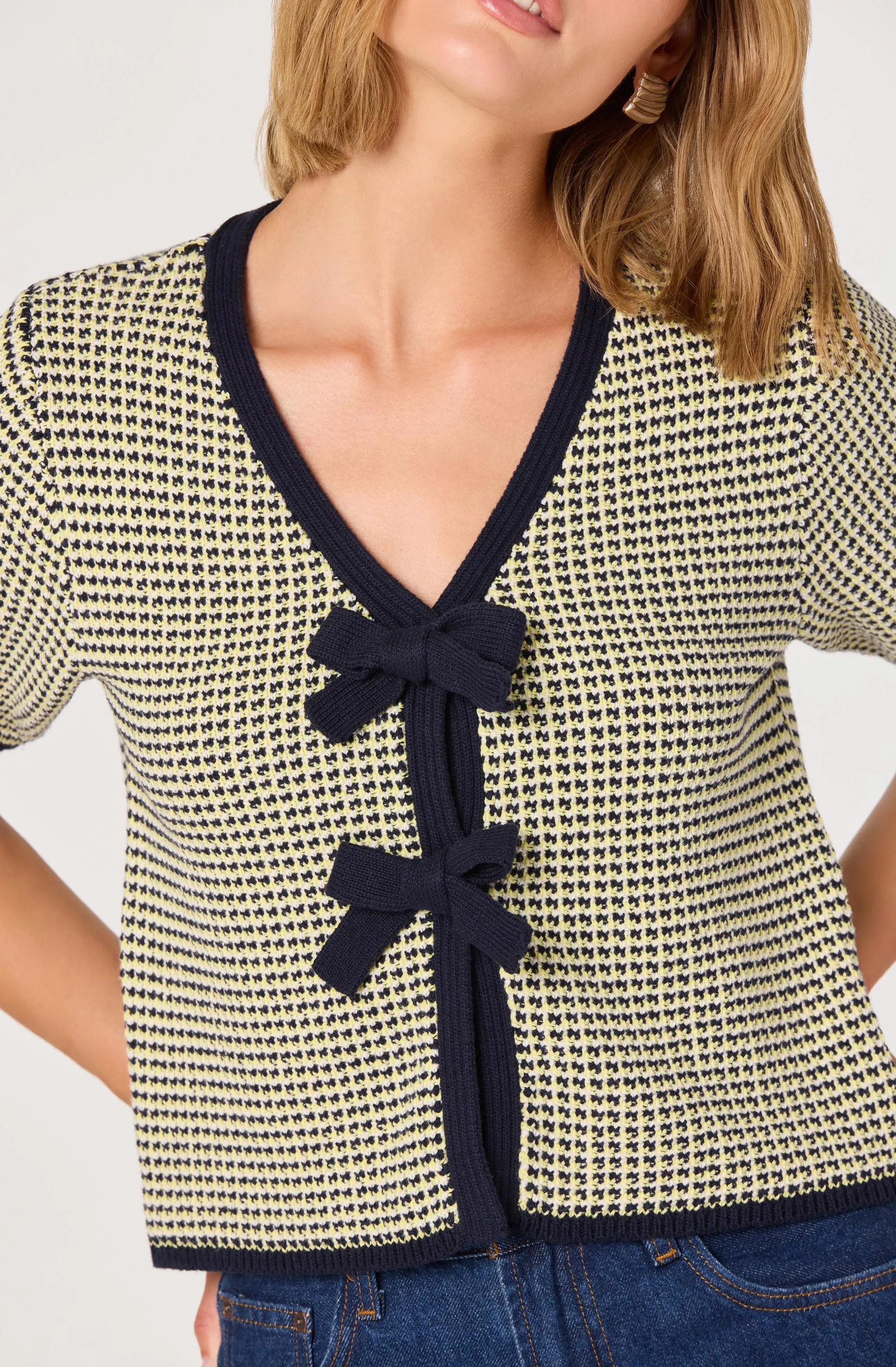 Contrast Bow Front Cardigan sold by Astr product image thumbnail 5