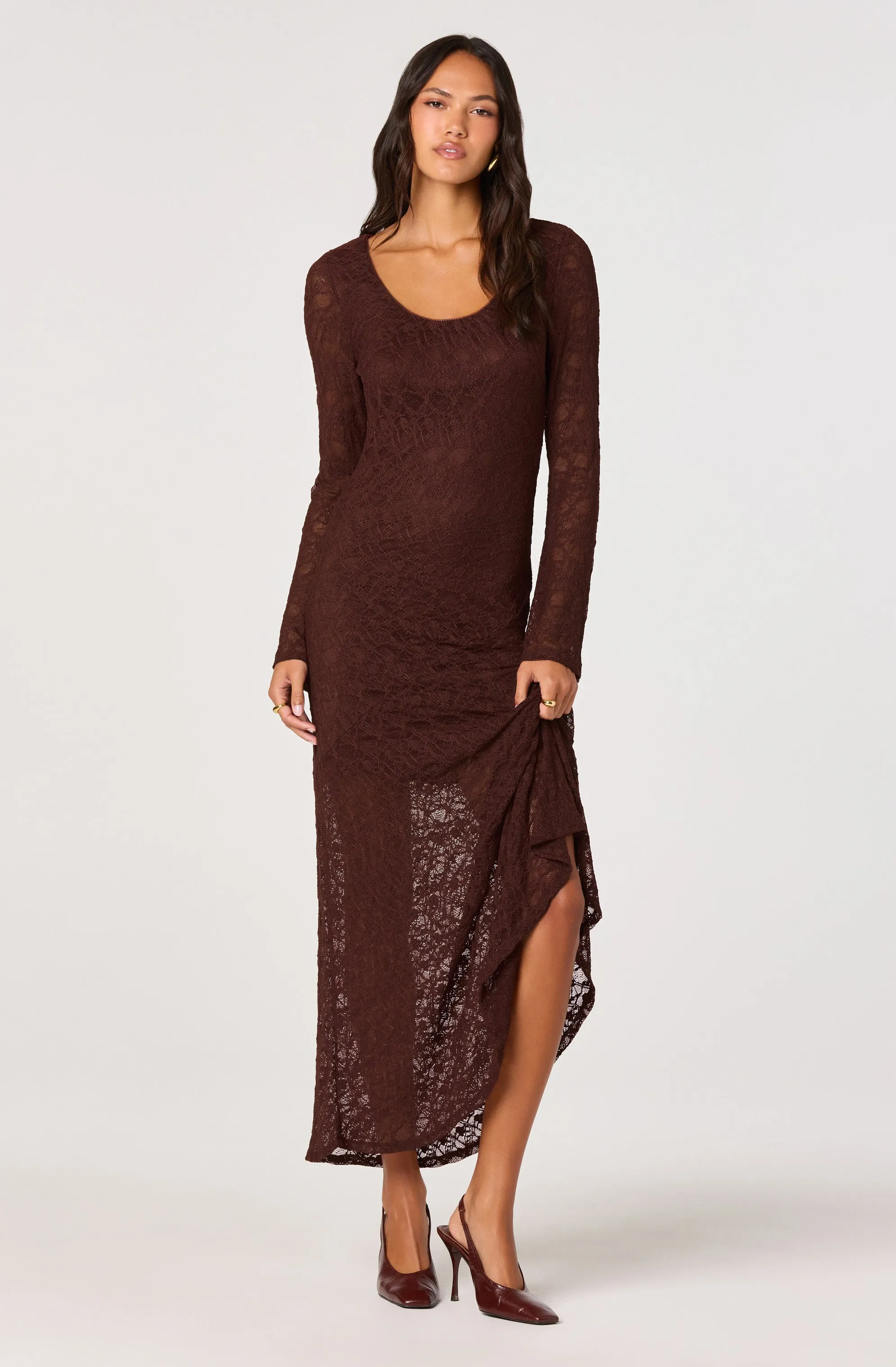 Long Sleeve Lace Maxi Dress sold by Astr