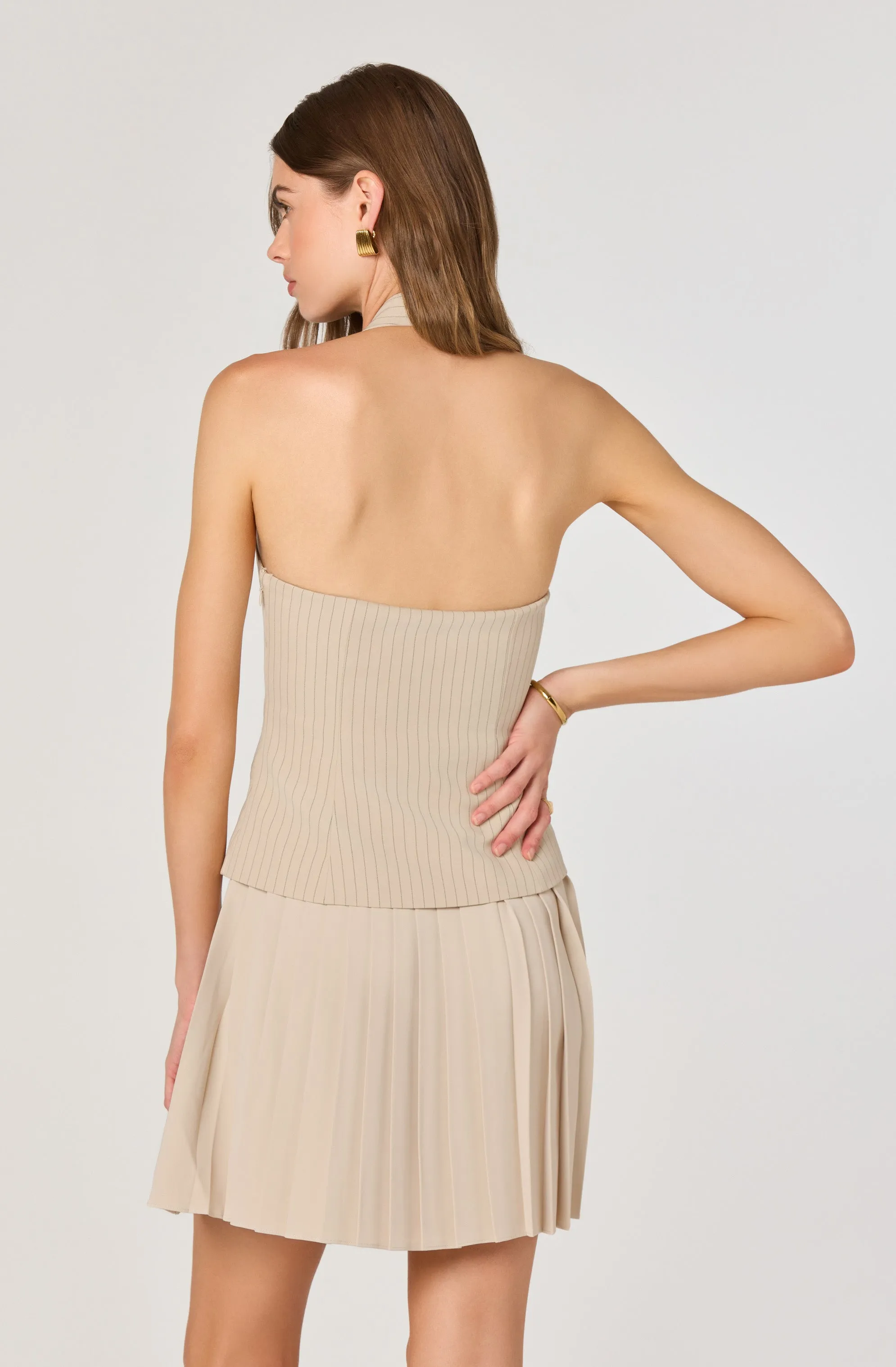 Halter Vest Pleated Mini Dress sold by Astr product image thumbnail 3